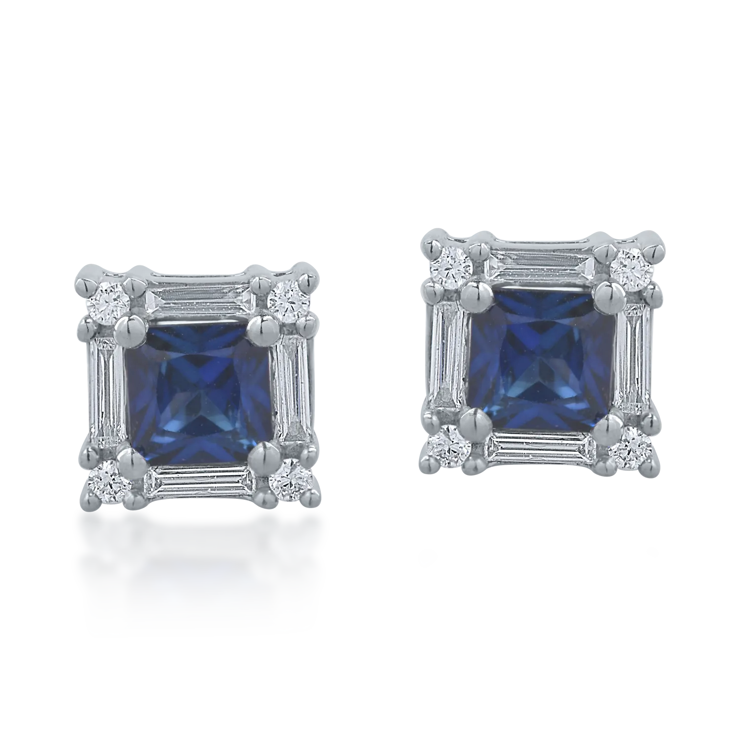 Cercei din aur alb cu safire de 0.6ct si diamante de 0.19ct-159200