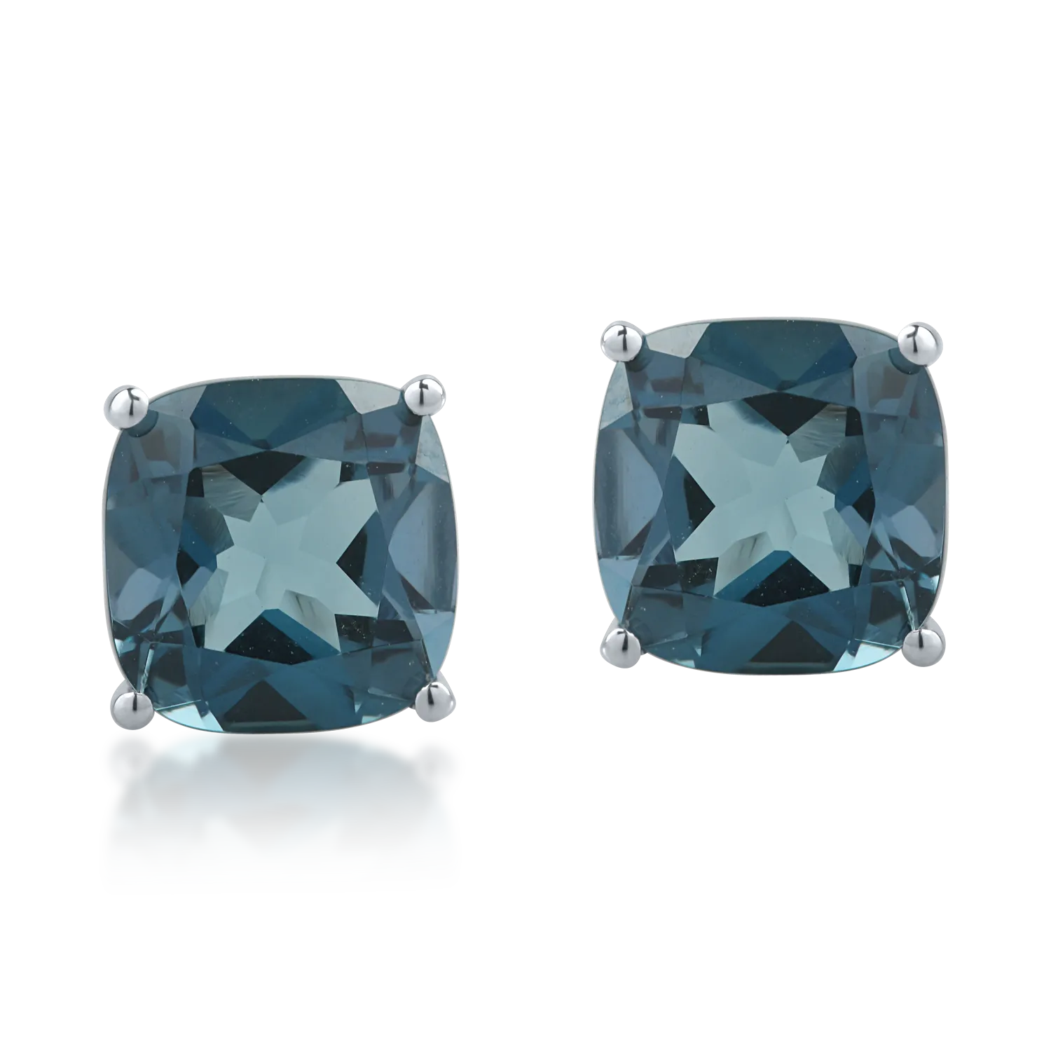 Kolczyki z białego złota z 3.4ct topazami london blue