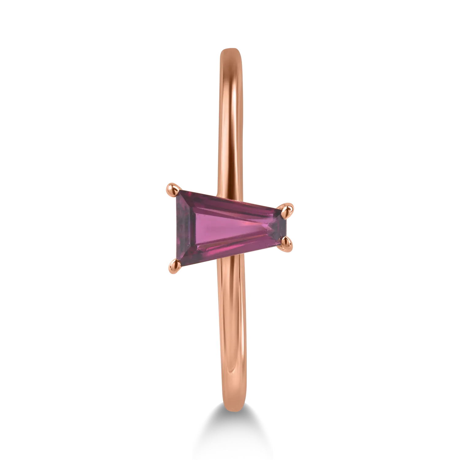 Pierścionek z różowego złota z granatem rodolitowym 0.64ct