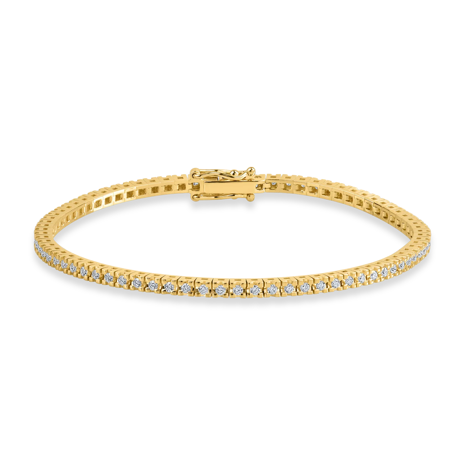 Yellow gold tennis bracelet with 0.91ct diamonds