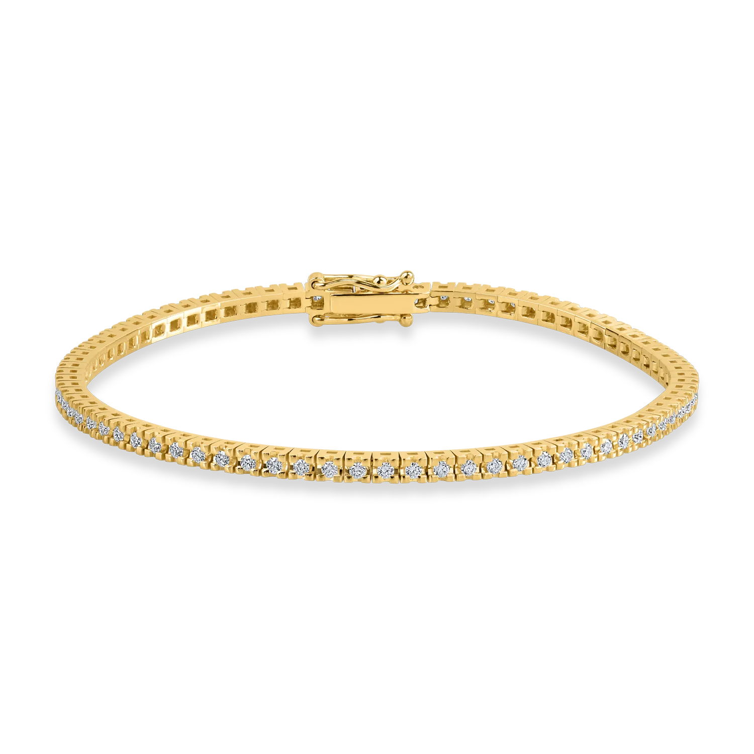 Yellow gold tennis bracelet with 1.06ct diamonds