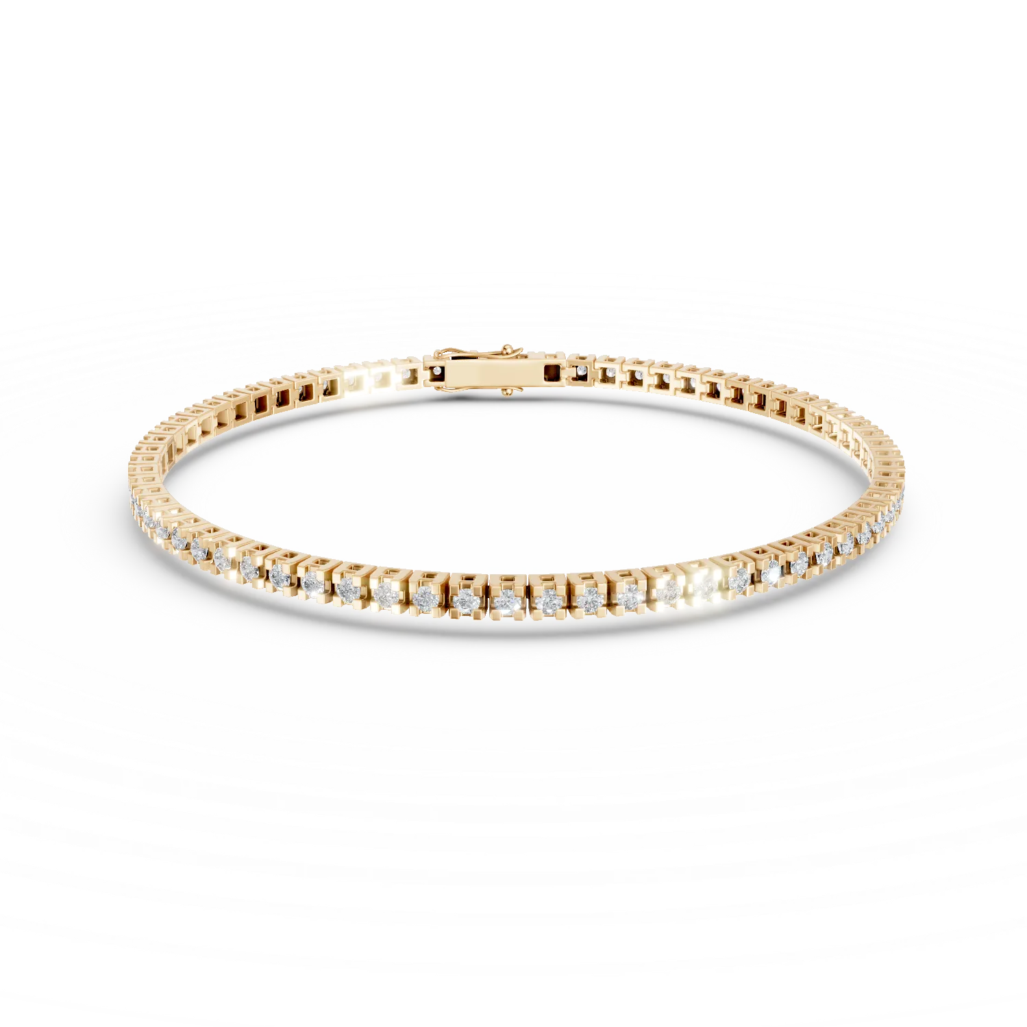 Bransoletka tenisowa z żółtego złota z diamentami o masie 0.91ct