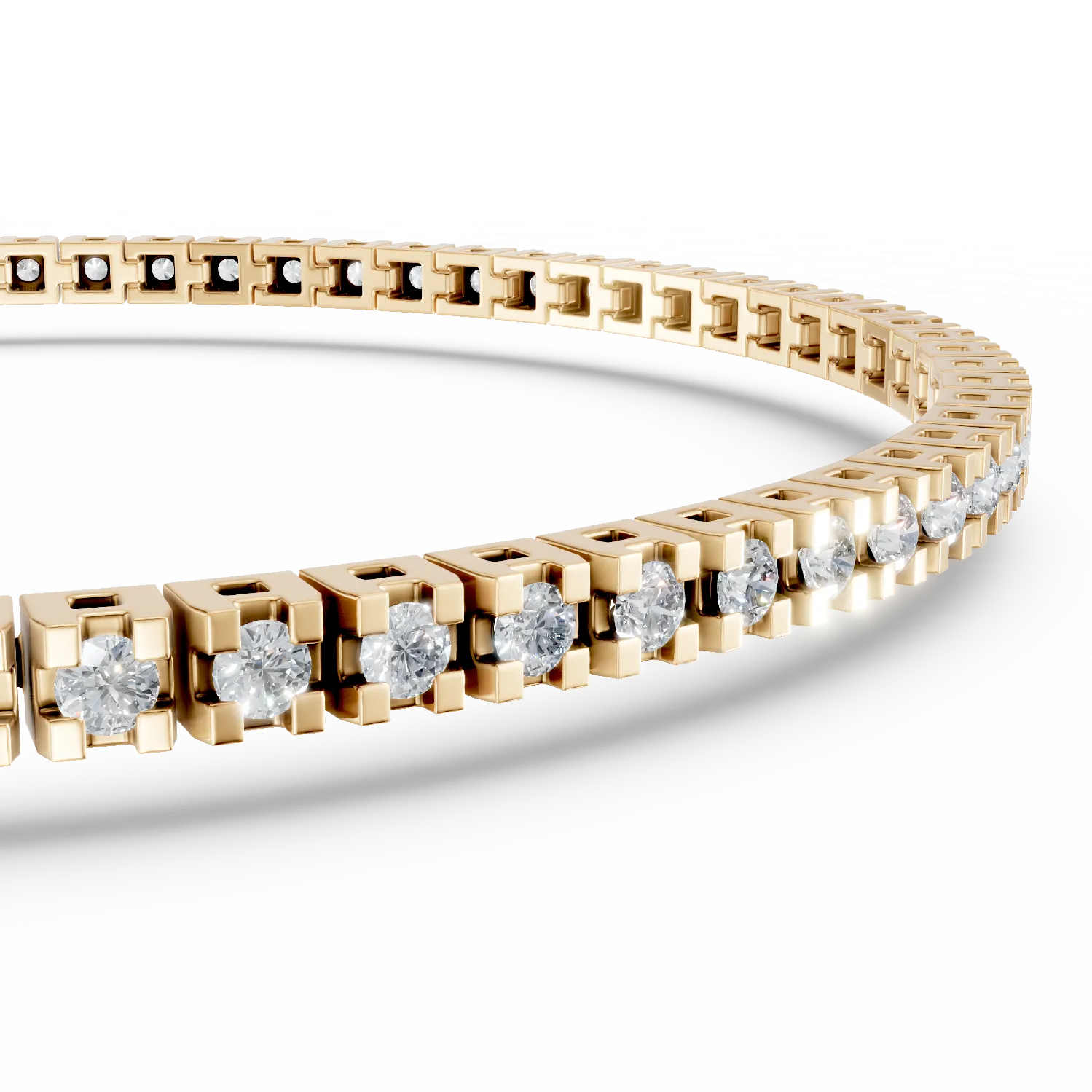 Sárga arany tenisz karkötő 0.91ct gyémántokkal