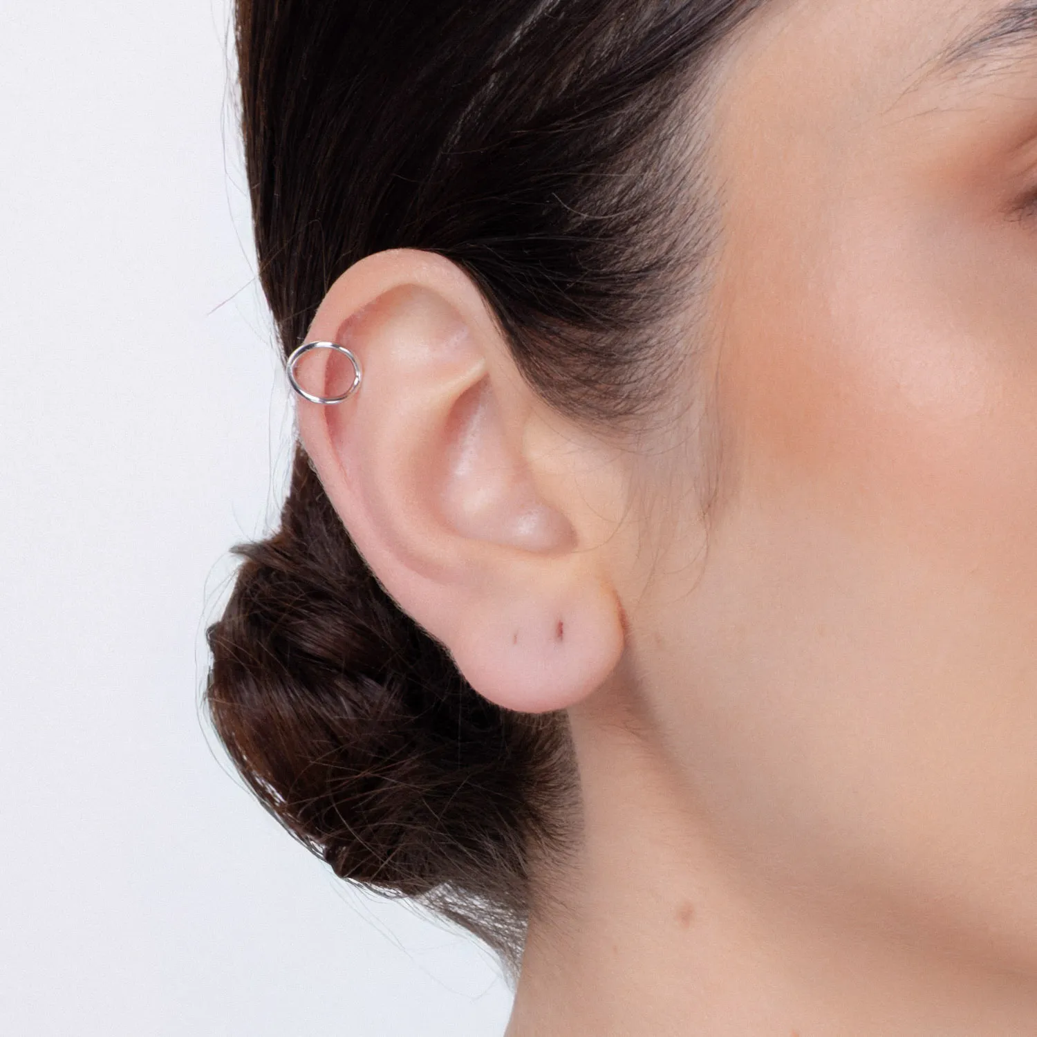Cercel ear cuff din aur alb - Imagine 3