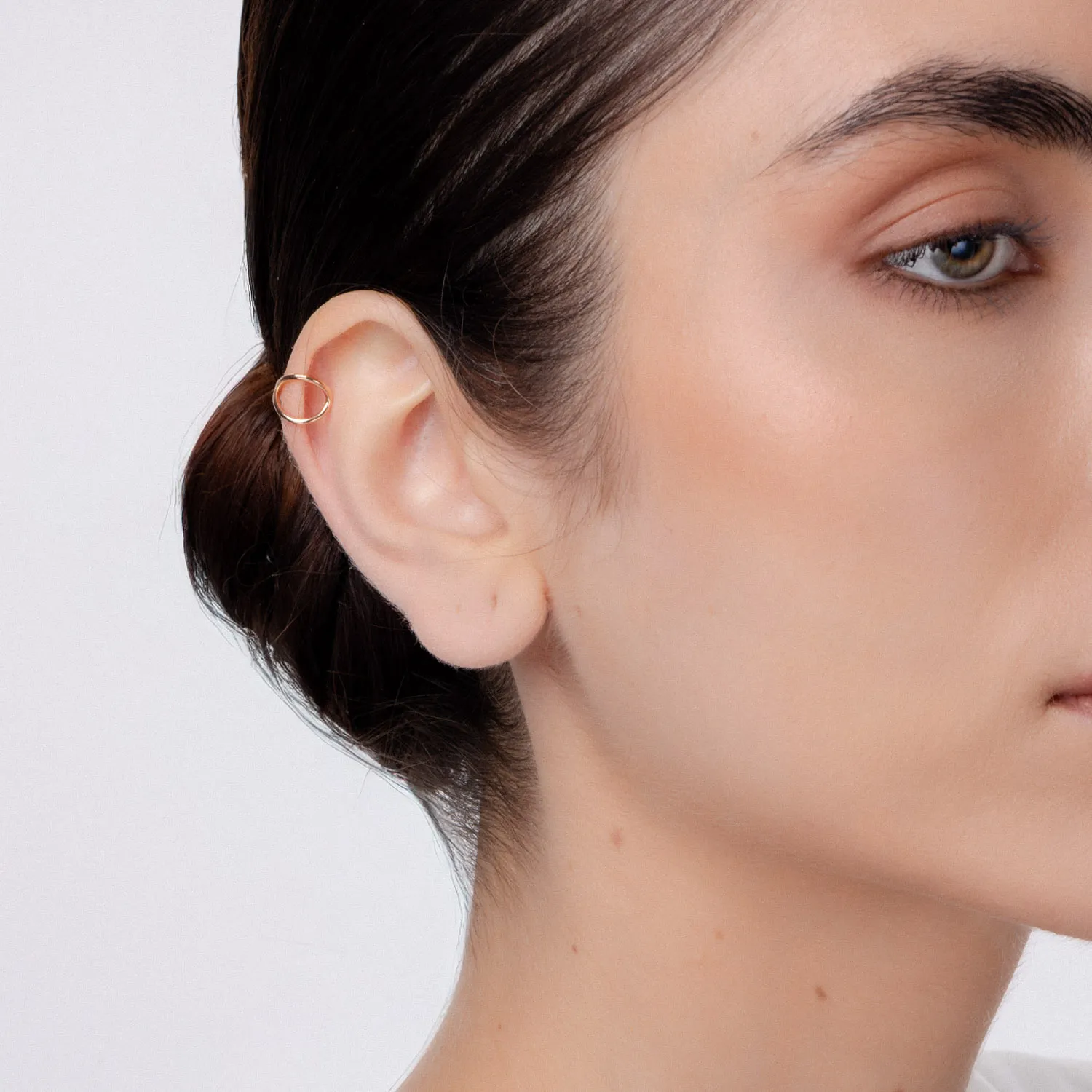 Cercel ear cuff din aur roz - Imagine 3