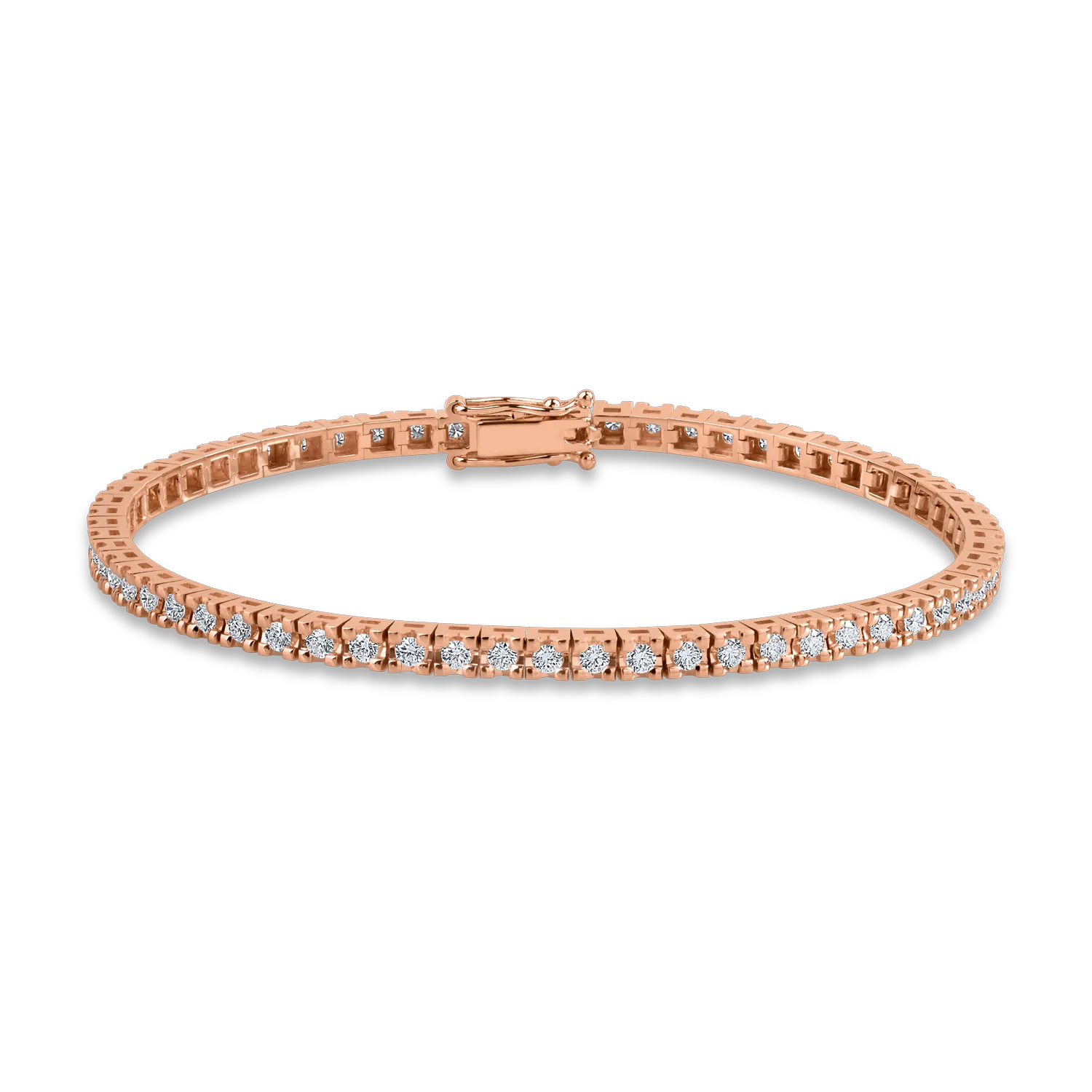 Rose gold tennis bracelet with 2.27ct diamonds