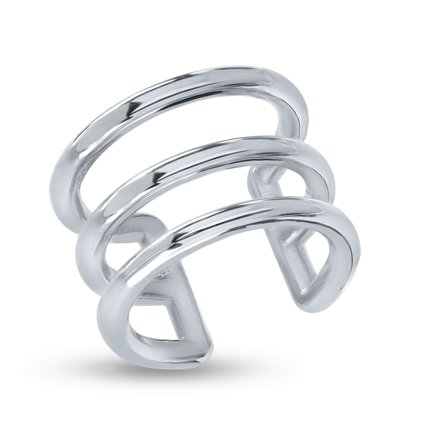 Cercel ear cuff din aur alb - Imagine 2