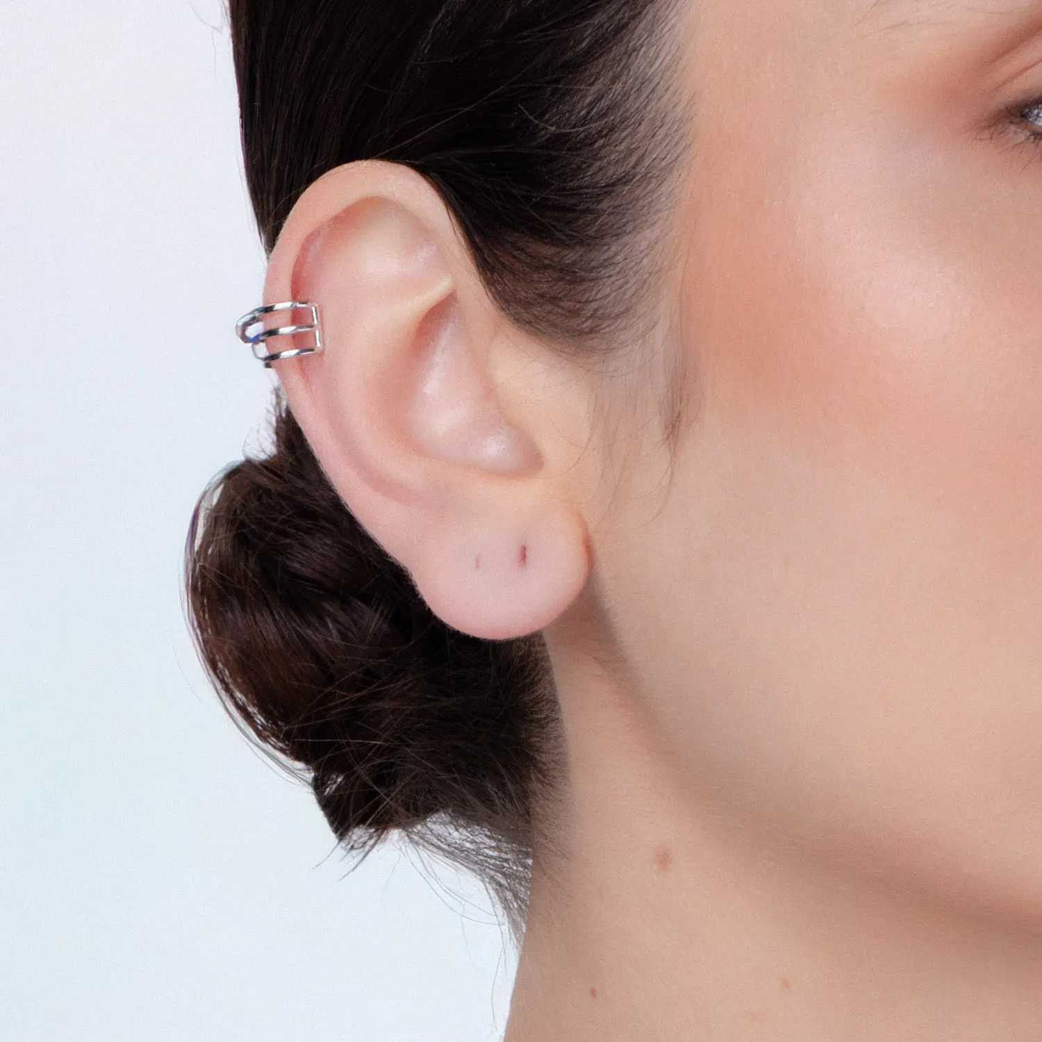 Cercel ear cuff din aur alb - Imagine 3