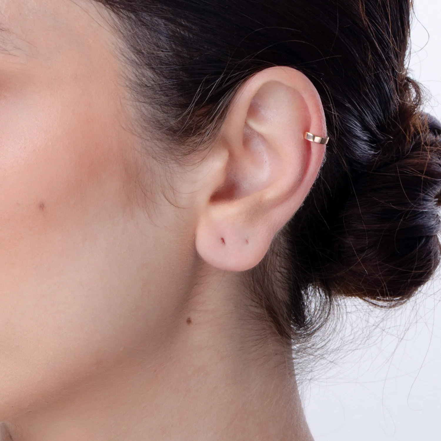 Cercel ear cuff din aur roz