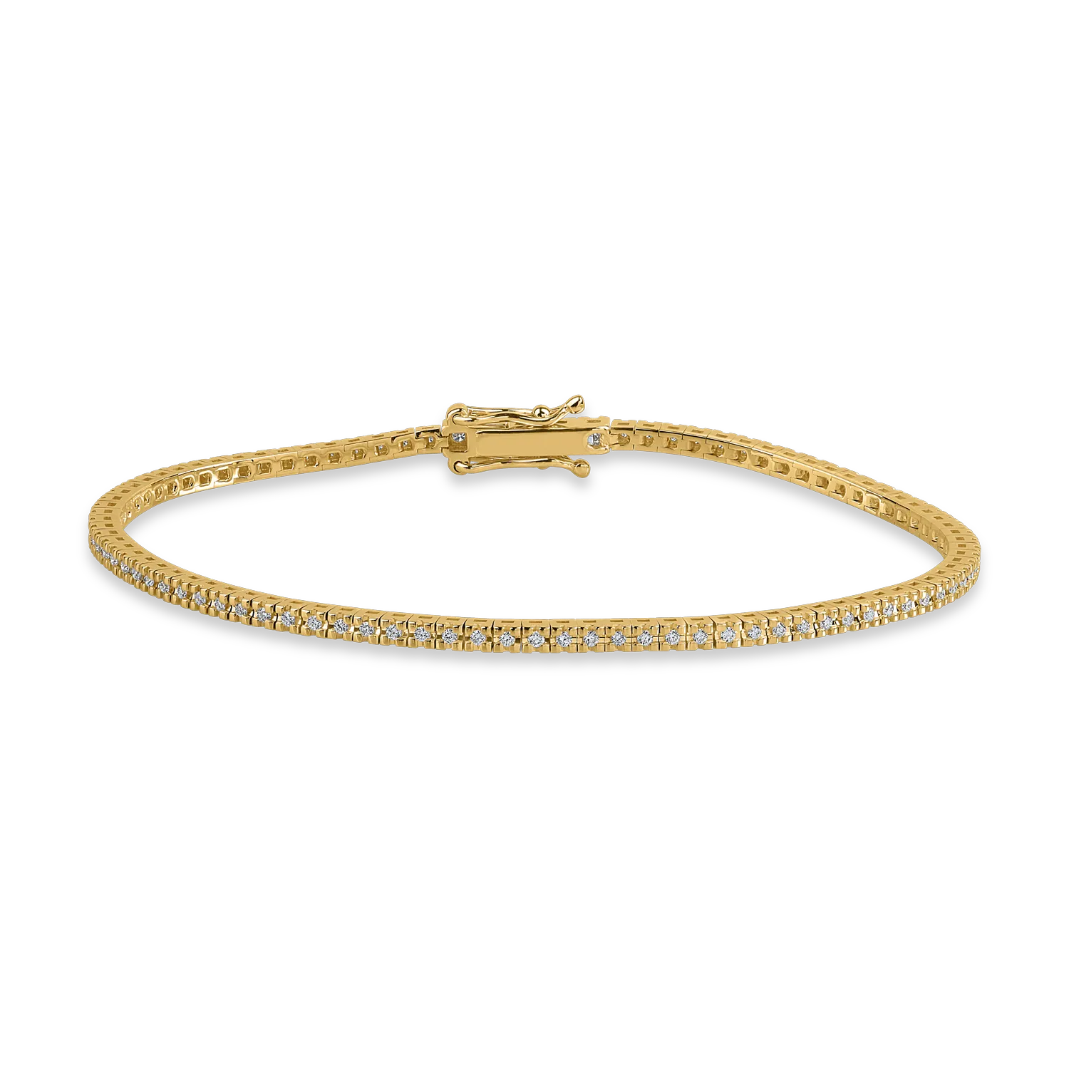 Yellow gold tennis bracelet with 0.52ct diamonds