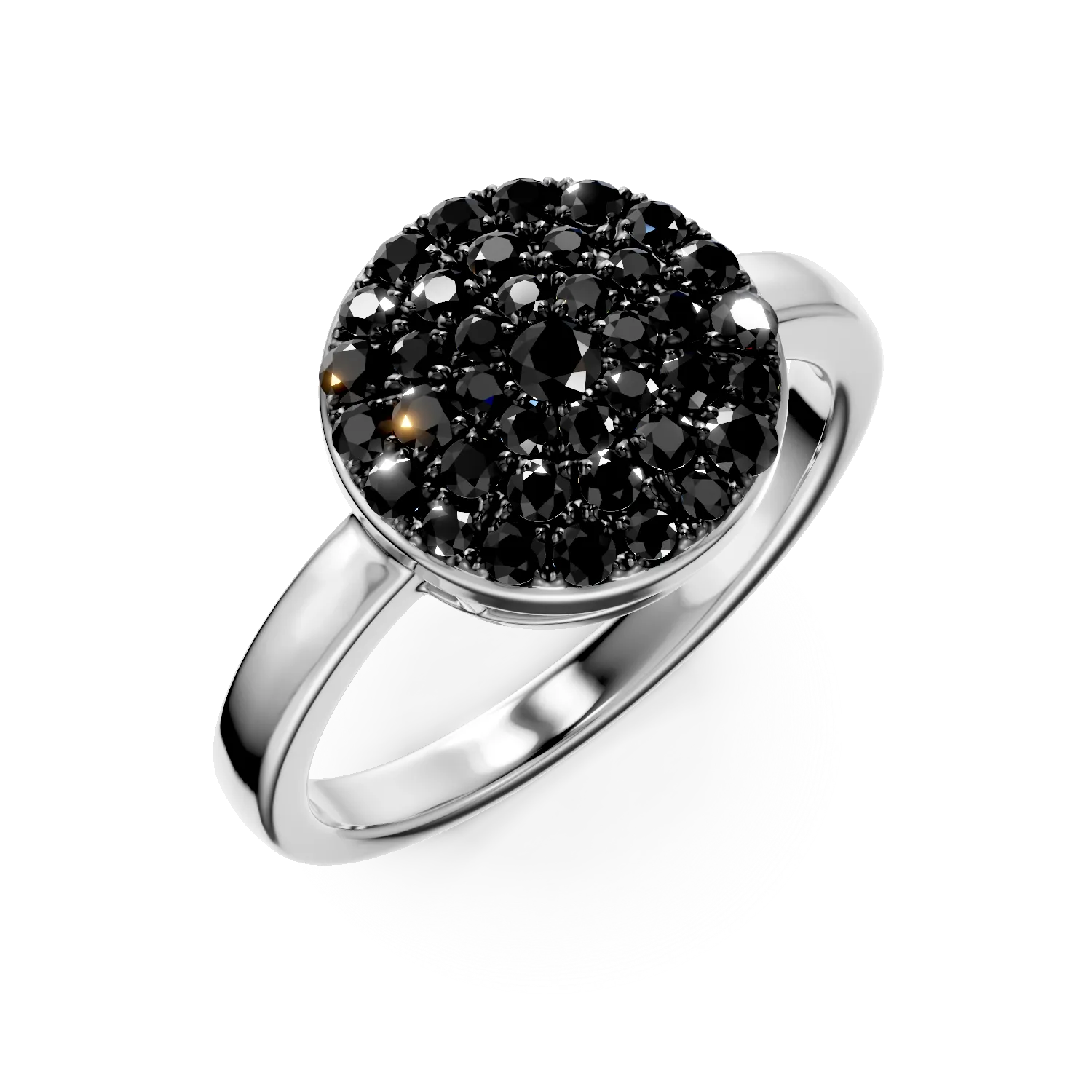 Inel din aur alb cu diamante negre de 0.59ct