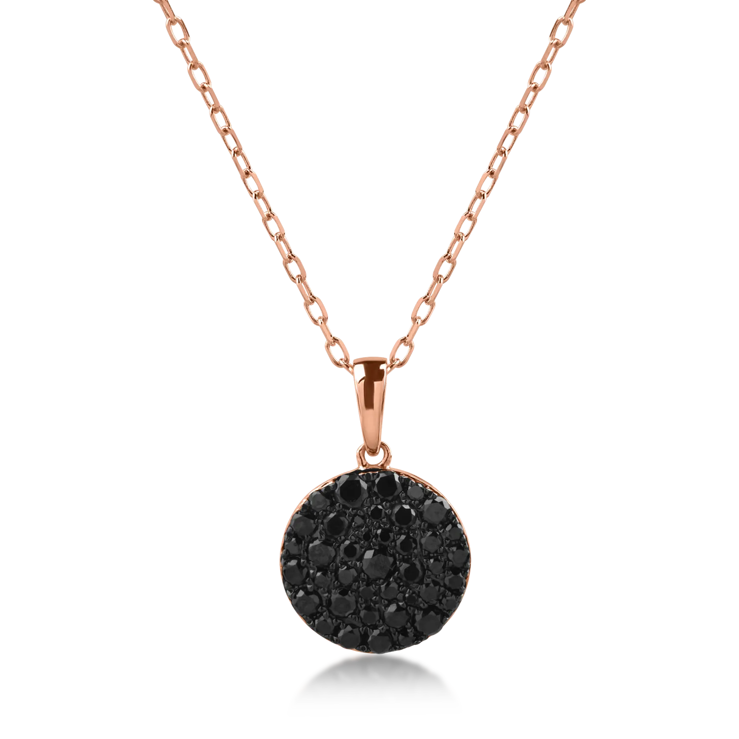 Rose gold pendant necklace with 0.6ct black diamonds