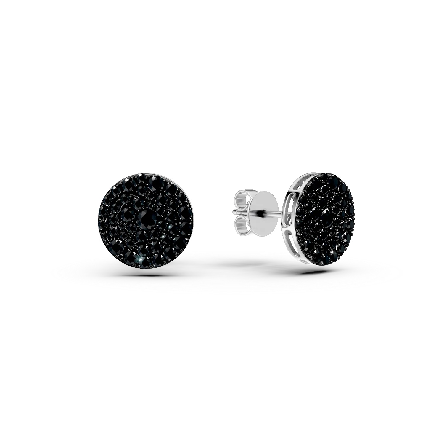 Cercei din aur alb cu diamante negre de 0.91ct