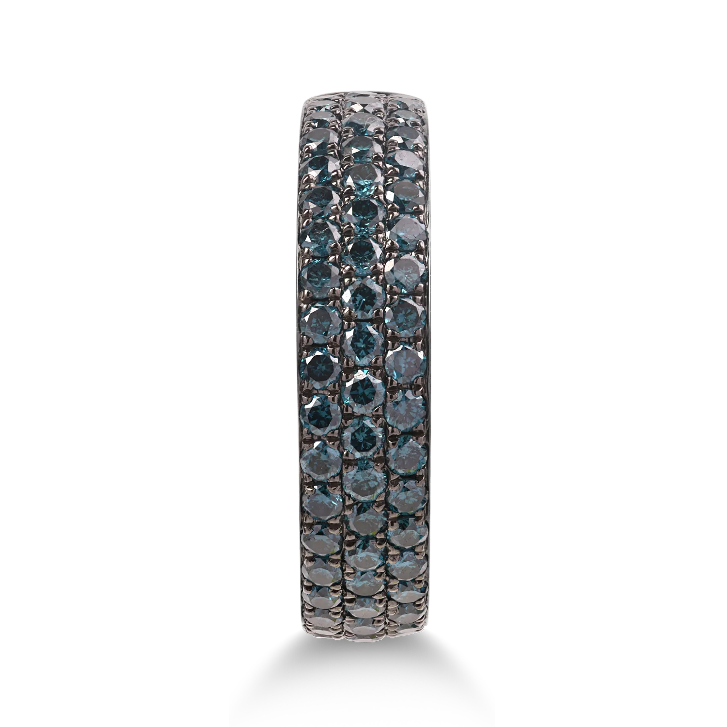 Inel din aur alb cu diamante albastre microsetting de 0.8ct
