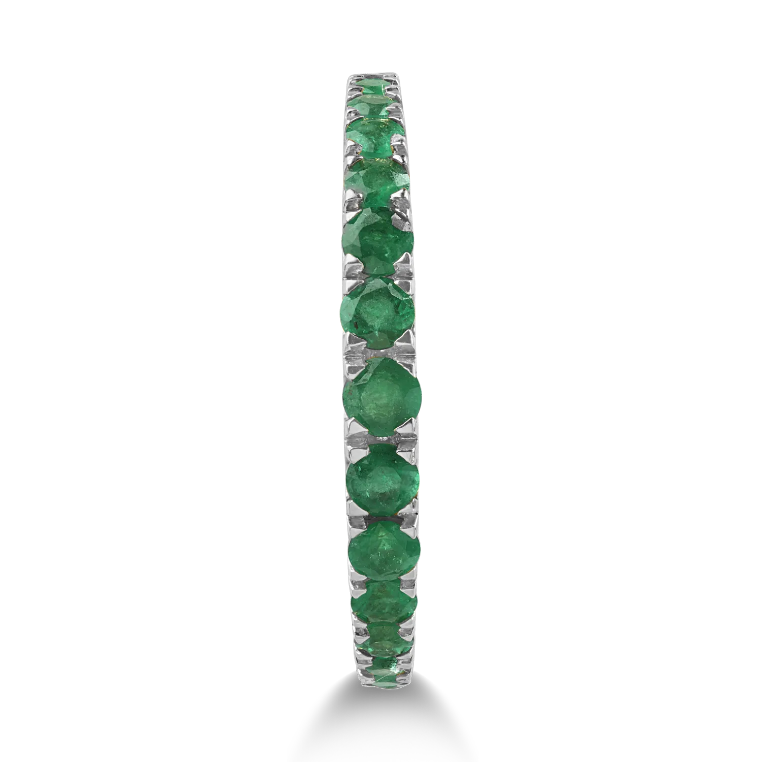 Inel semi eternity din aur alb cu smaralde de 0.7ct