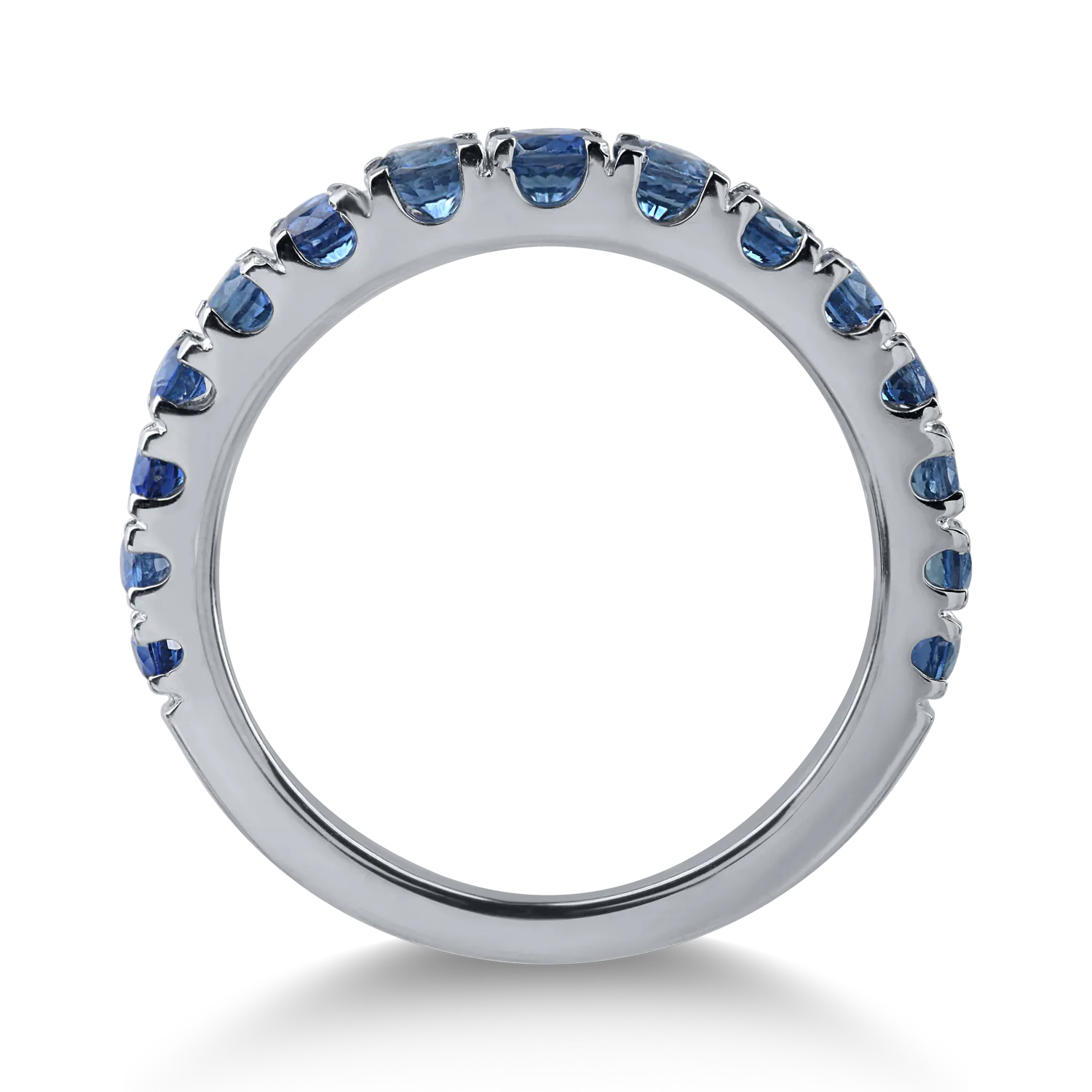 Fél örökkévalóság gyűrű fehér aranyból 1.07ct zafírral