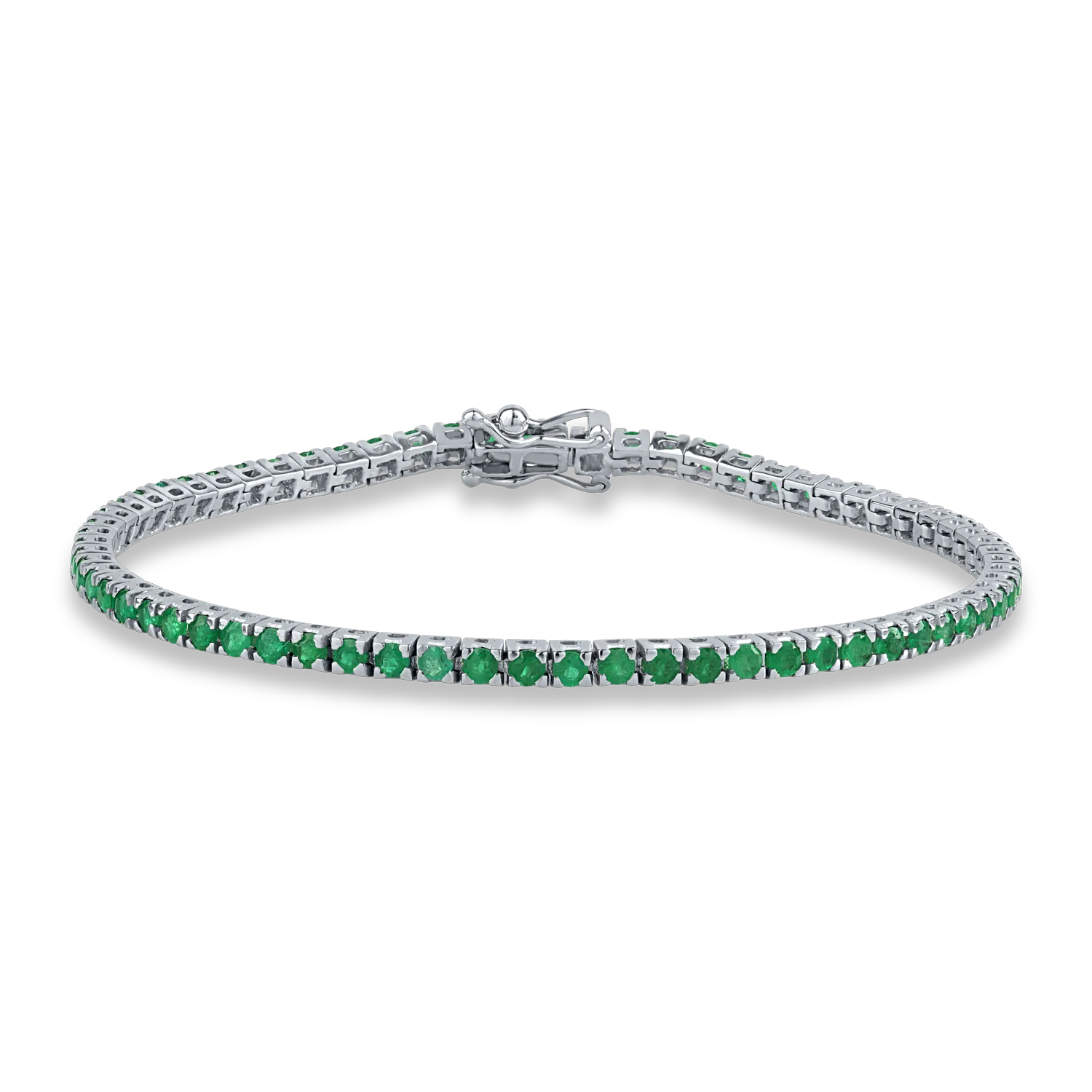 Fehérarany tenisz karkötő 2.23ct smaragddal-159600