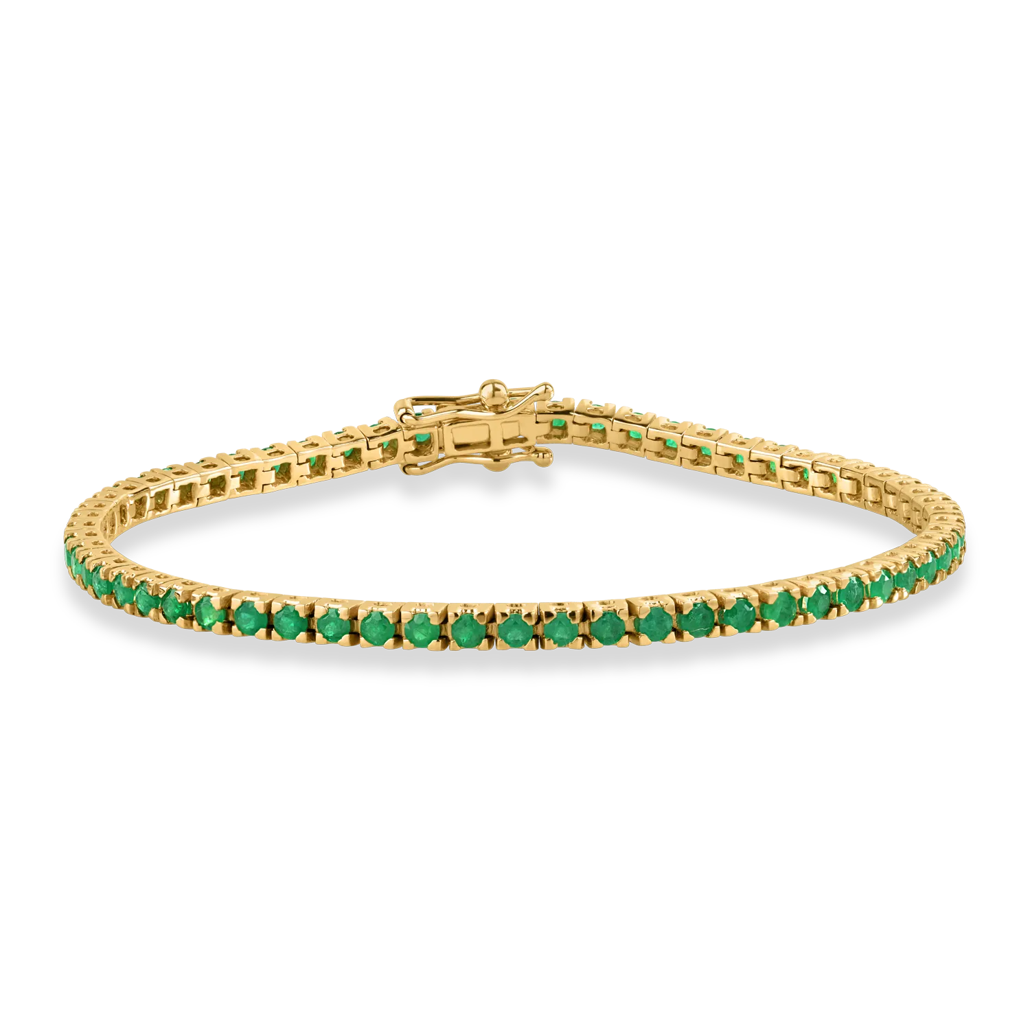 Teilor Bratara tennis din aur galben cu smaralde de 2.26ct