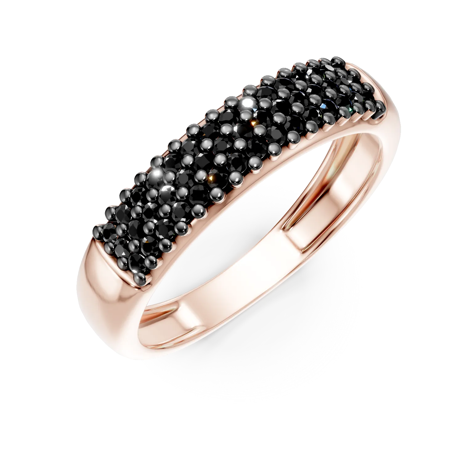 Rose gold half eternity ring with zirconia