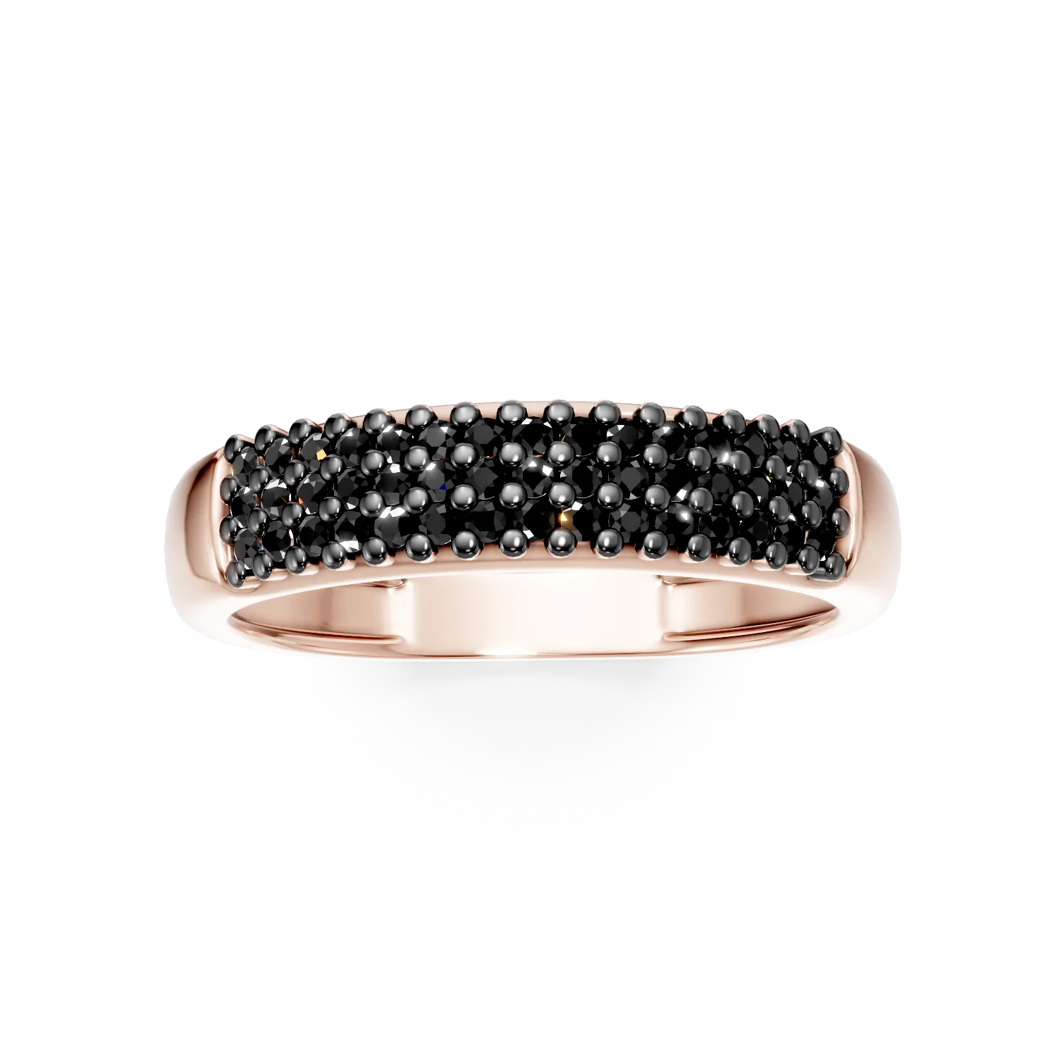 Rose gold half eternity ring with zirconia