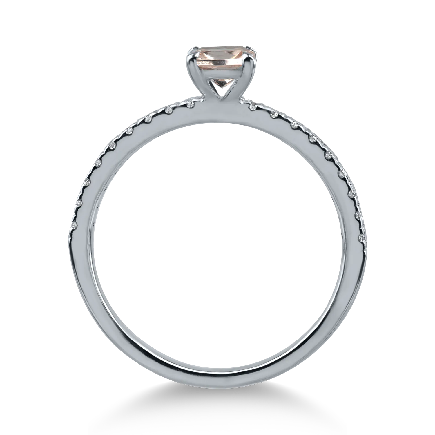 White gold engagement ring with 0.49ct morganite and 0.33ct diamonds