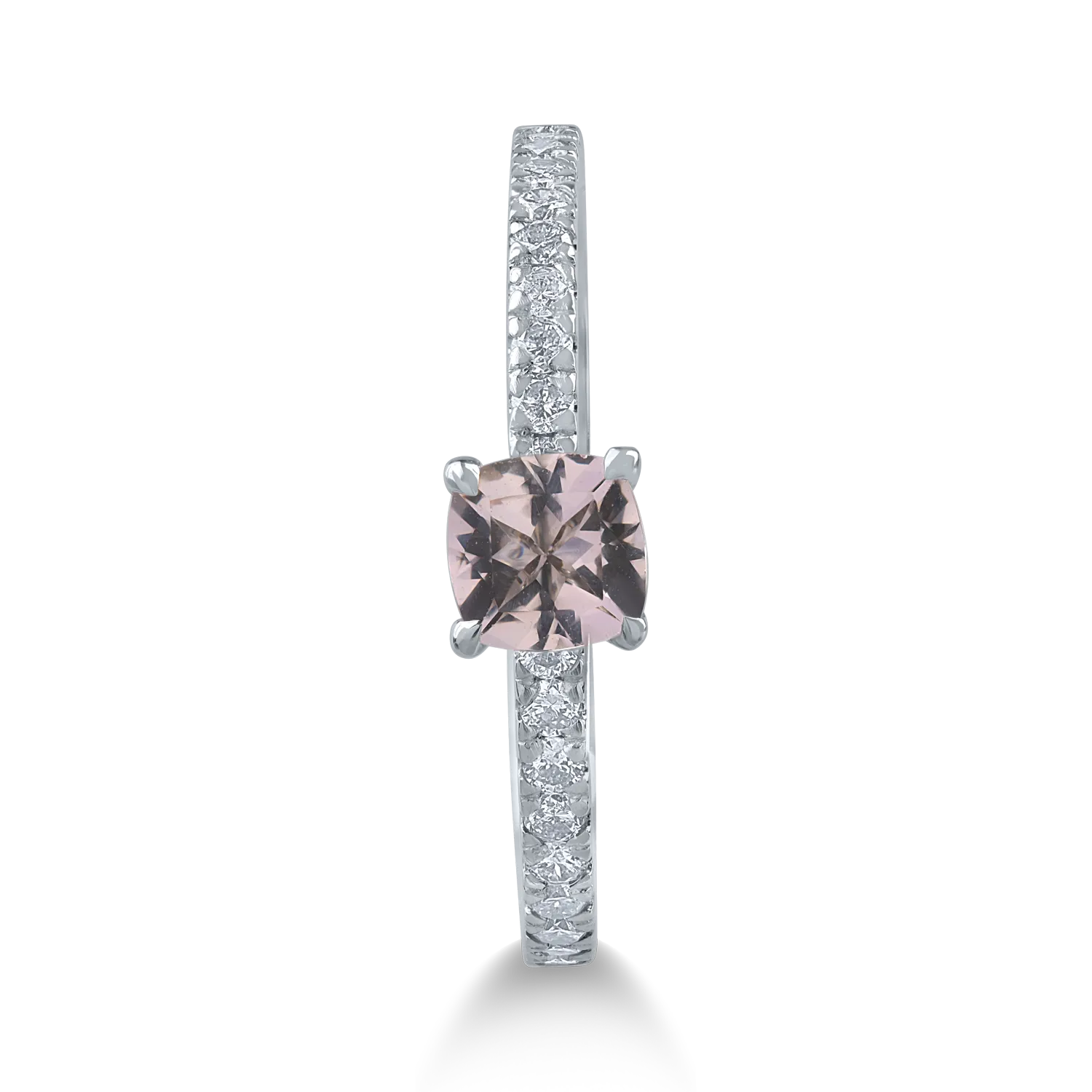 White gold engagement ring with 0.49ct morganite and 0.33ct diamonds