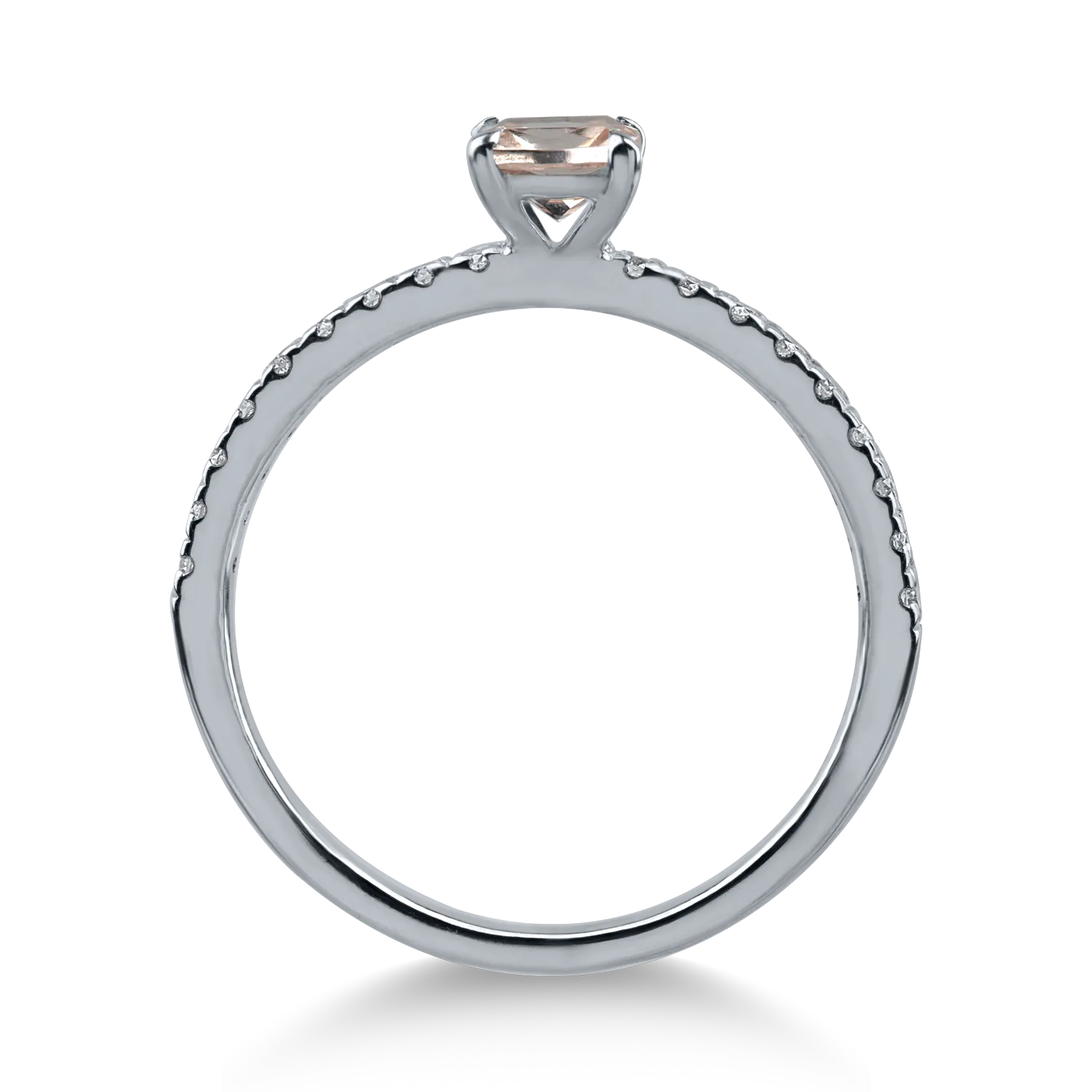 Inel de logodna din aur alb cu morganit de 0.48ct si diamante de 0.33ct