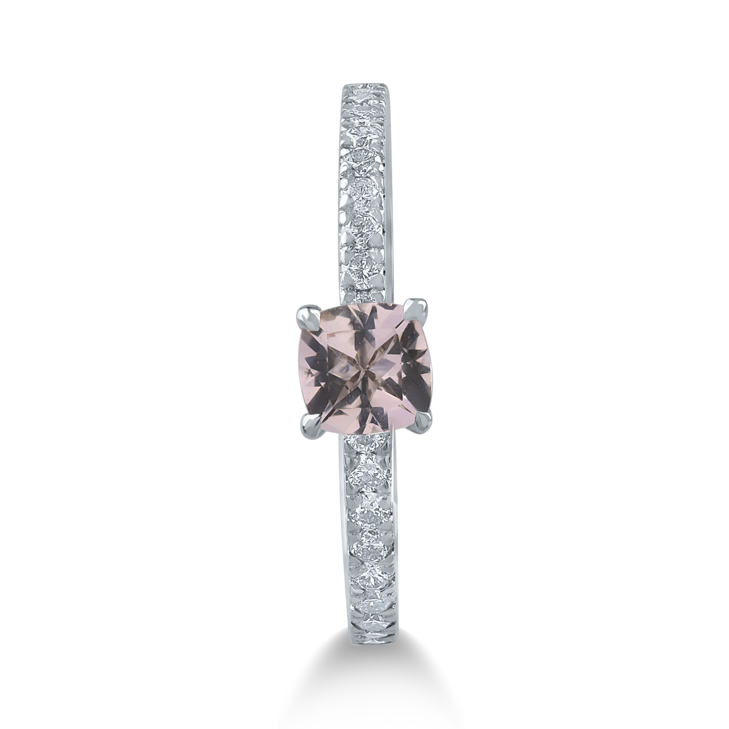 Inel de logodna din aur alb cu morganit de 0.48ct si diamante de 0.33ct