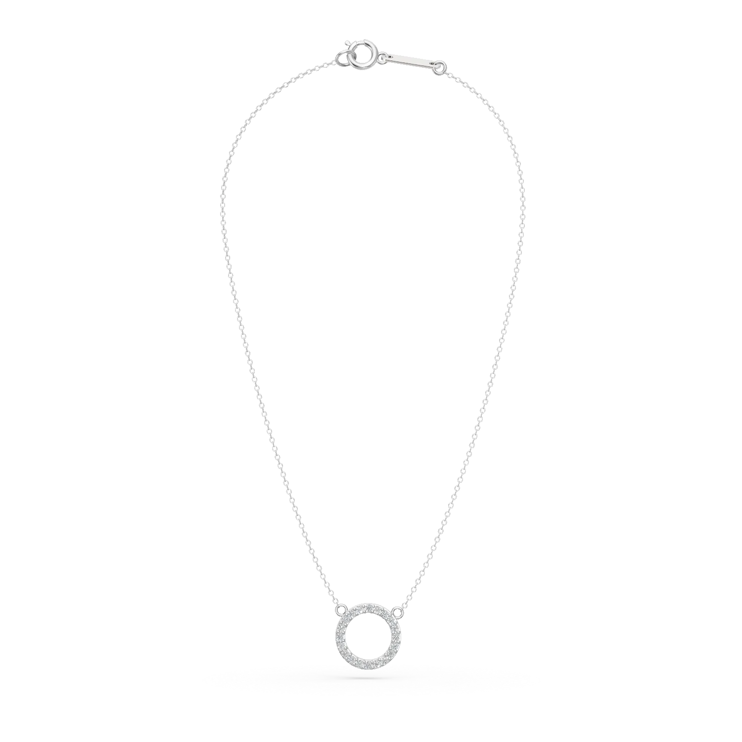White gold pendant necklace with zirconia