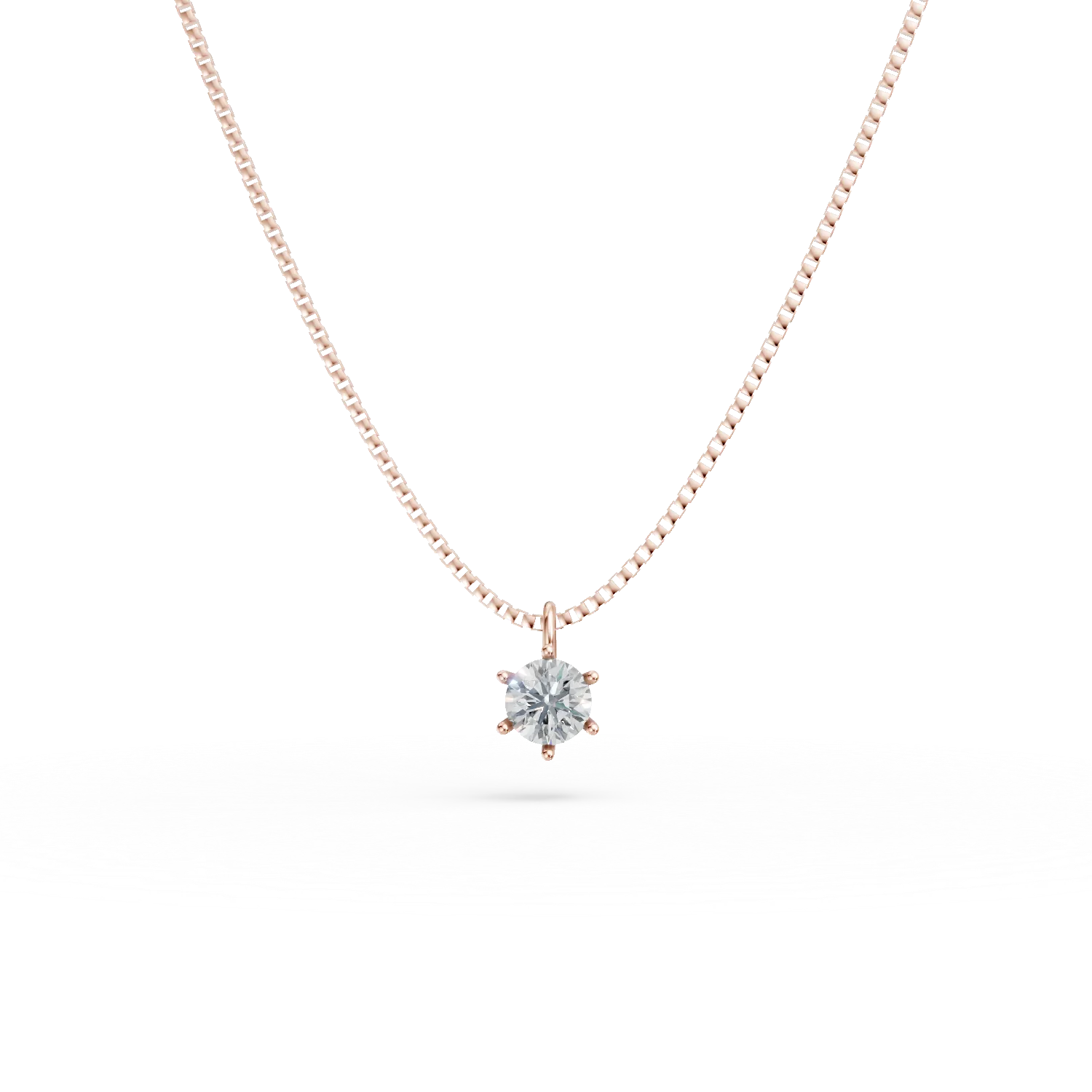 Rose gold pendant necklace with zirconia