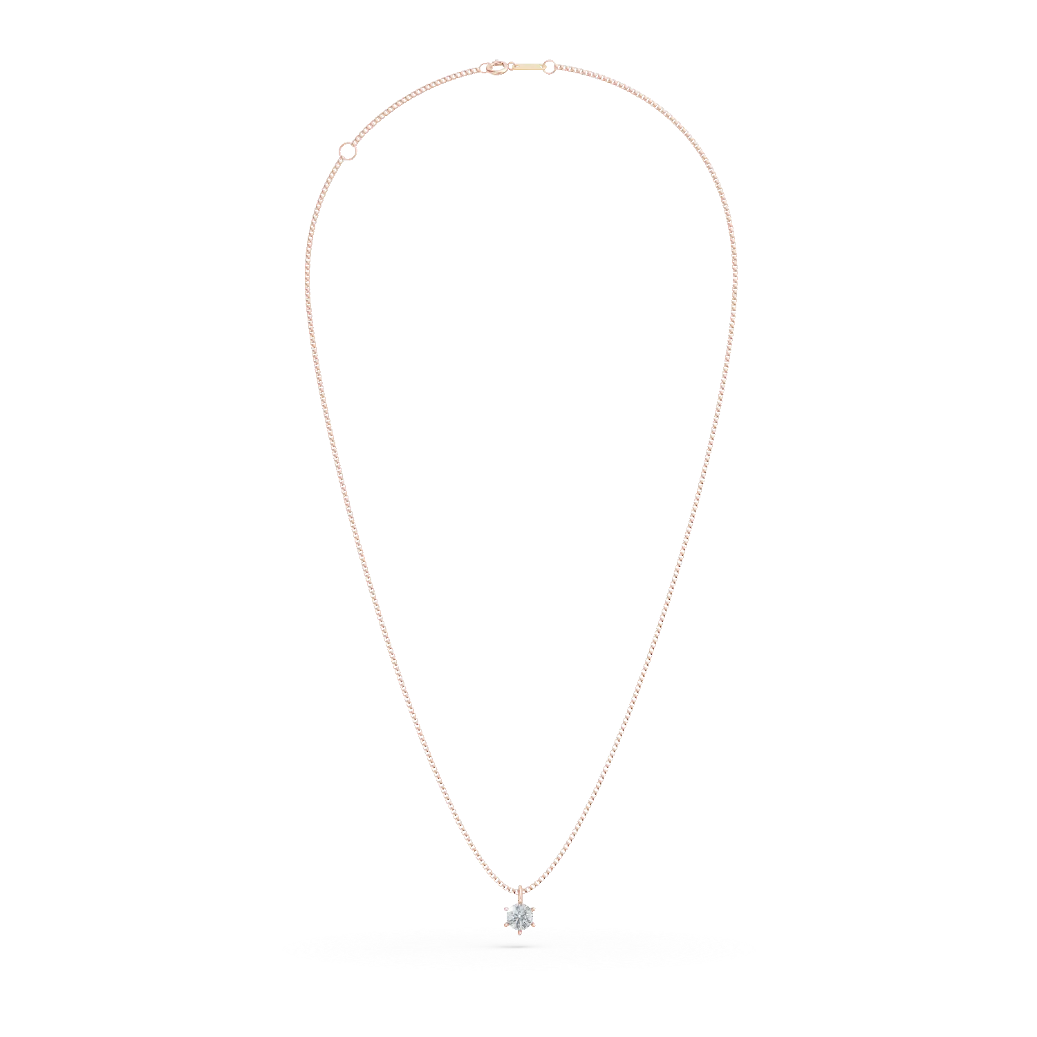 Rose gold pendant necklace with zirconia