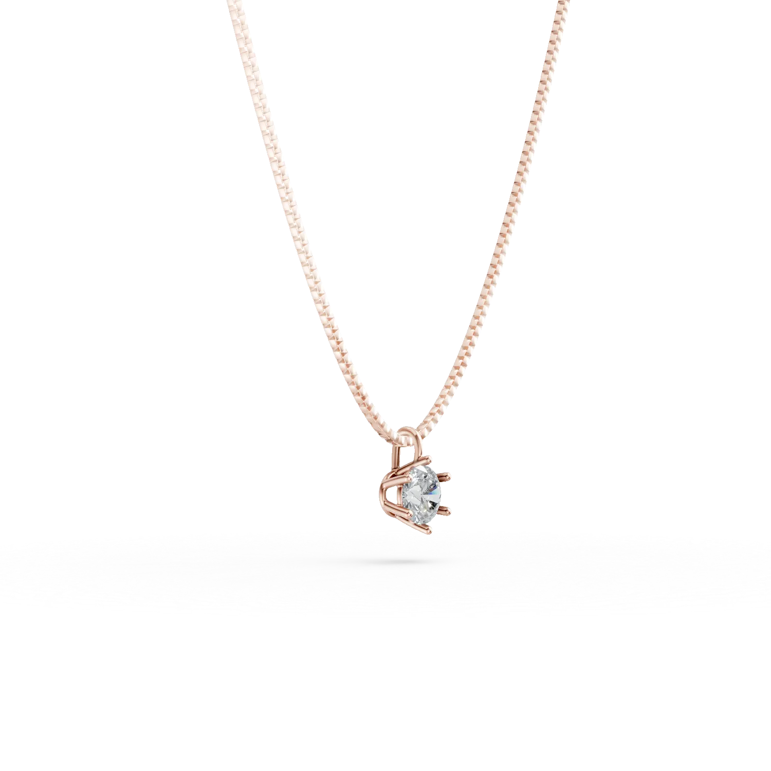 Rose gold pendant necklace with zirconia