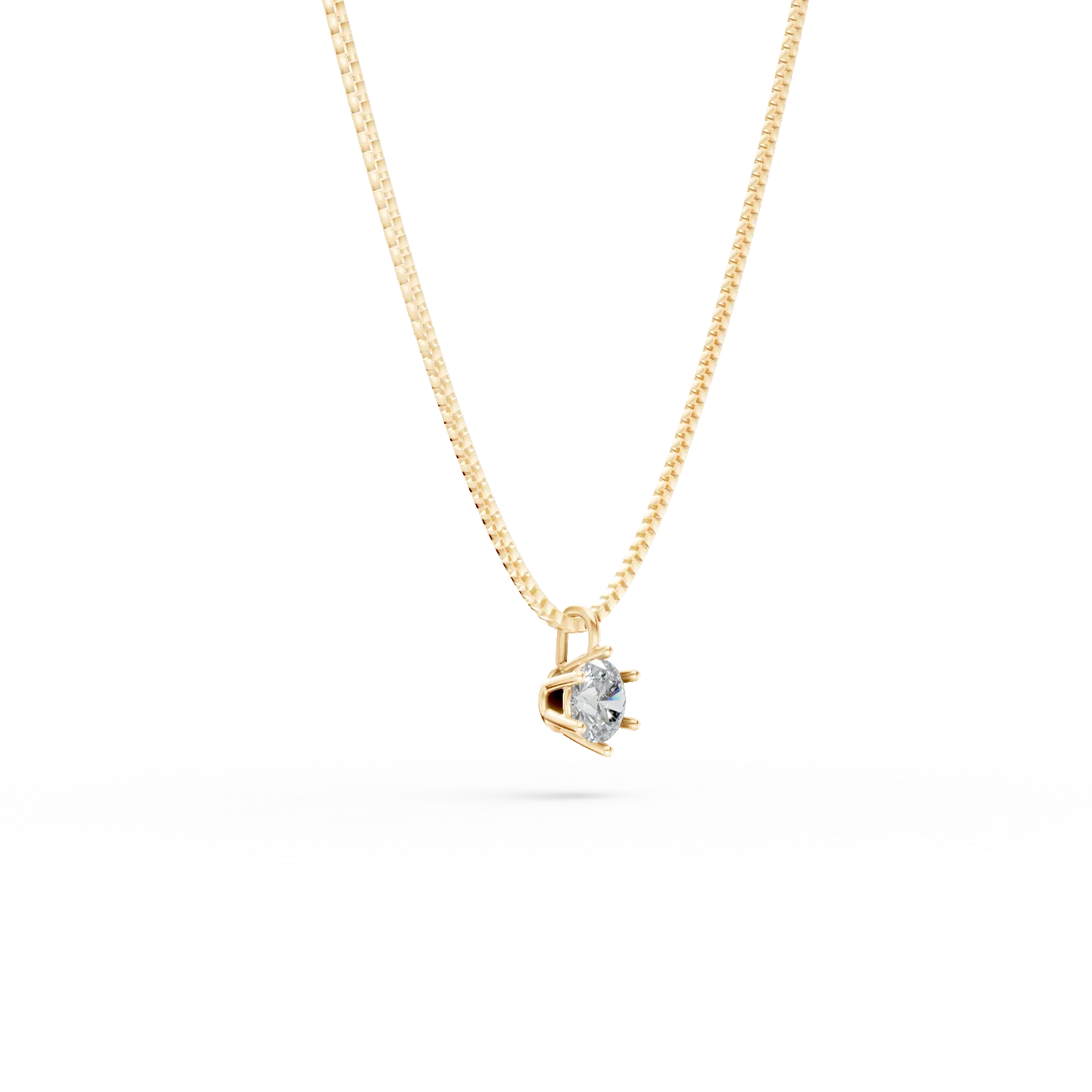 Yellow gold pendant necklace