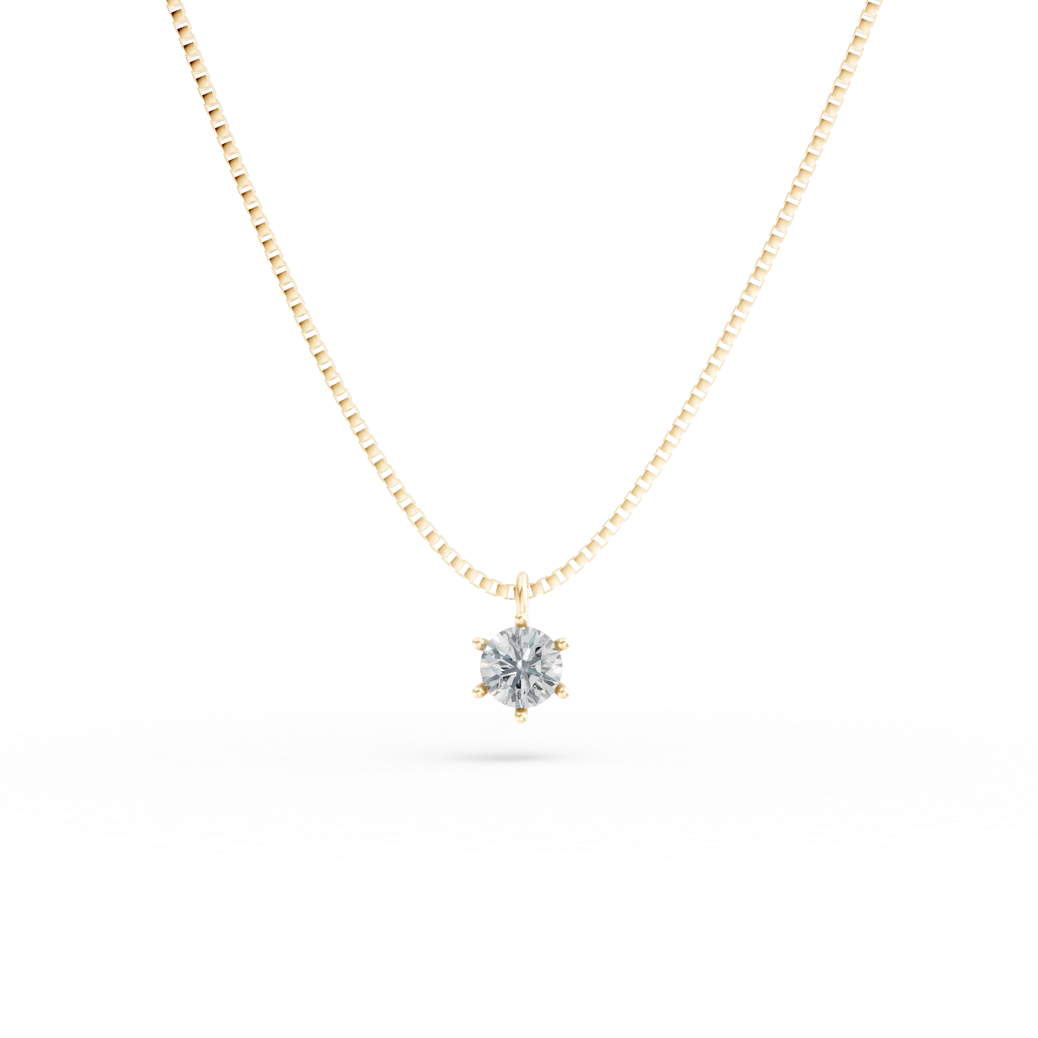 Yellow gold pendant necklace
