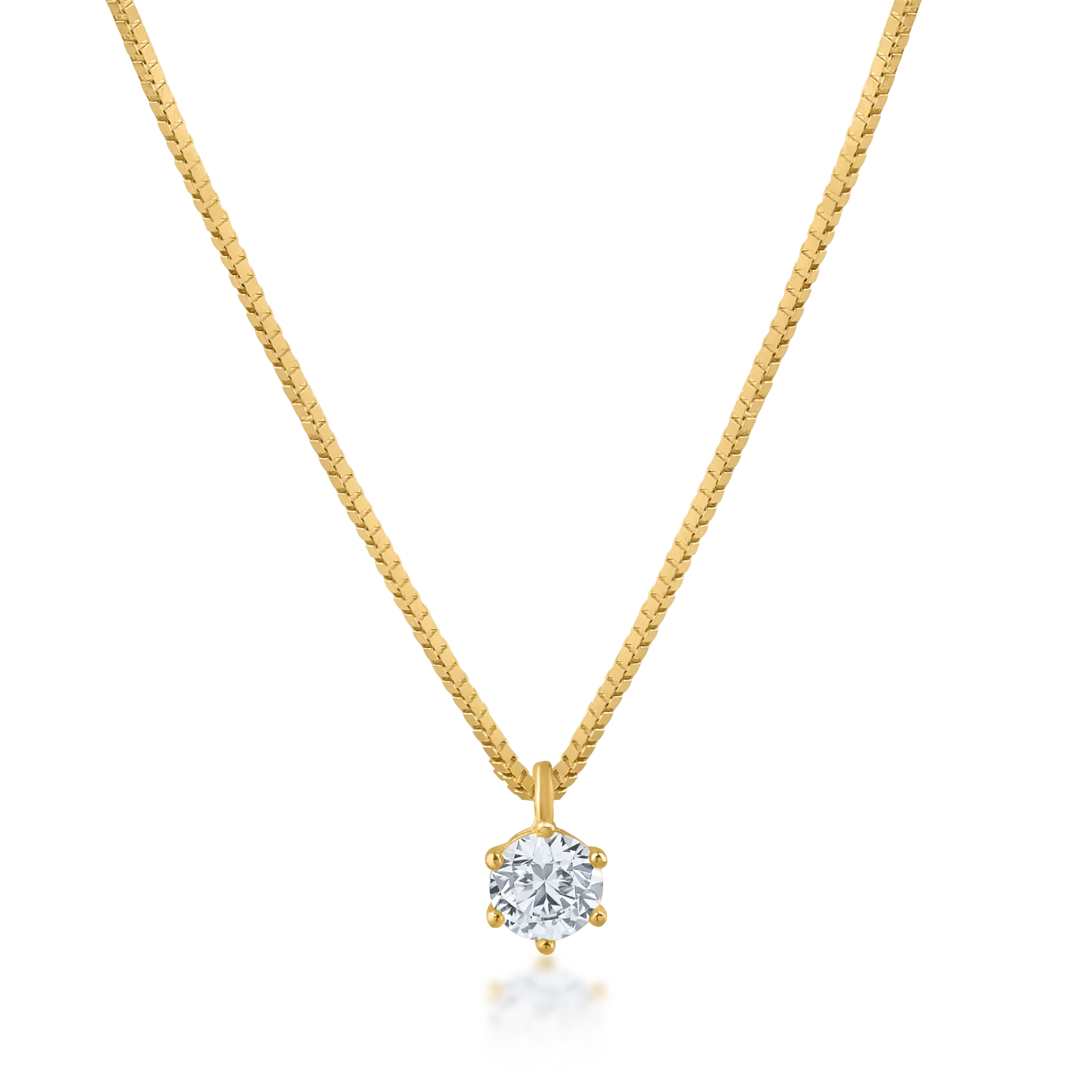 Yellow gold pendant necklace