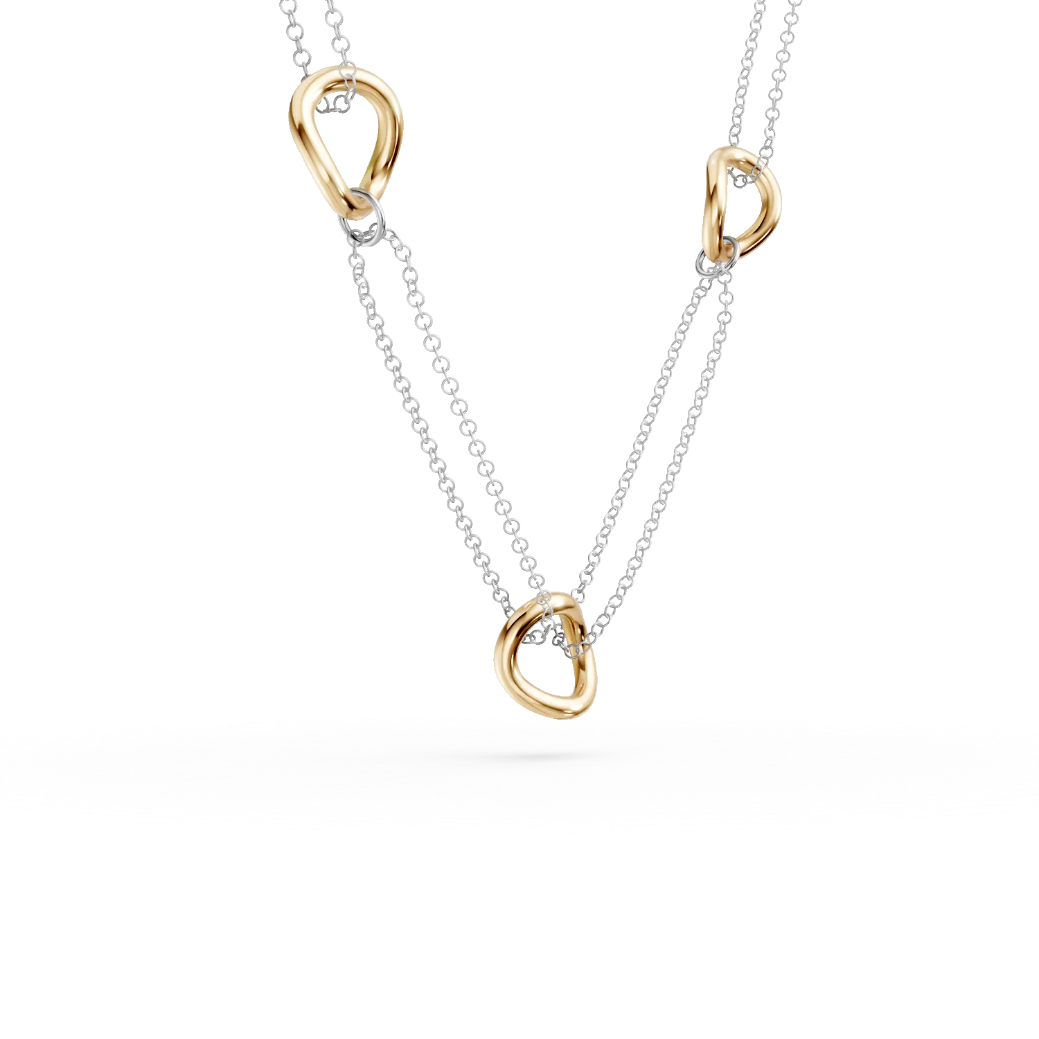 White-yellow gold pendant chain