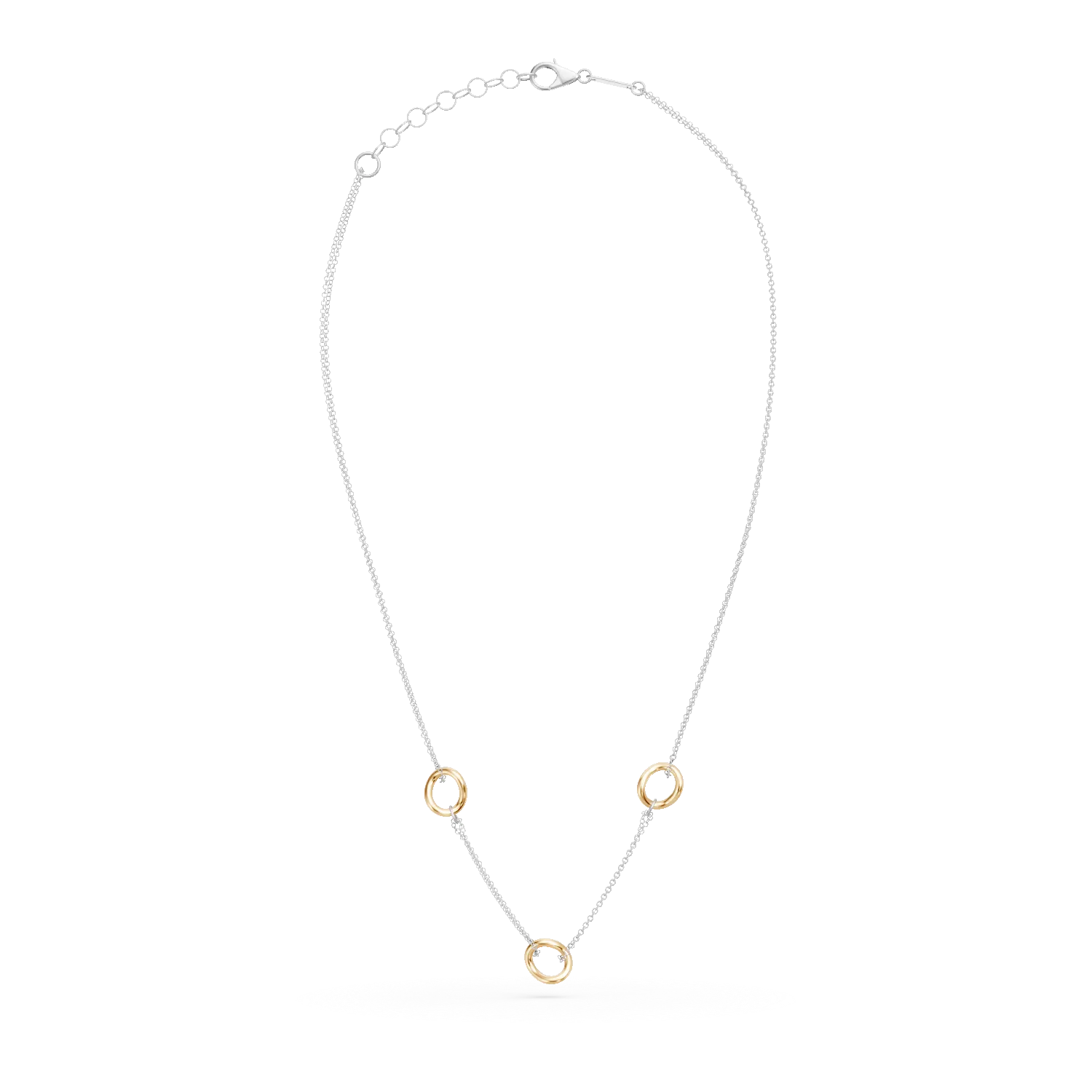 White-yellow gold pendant chain