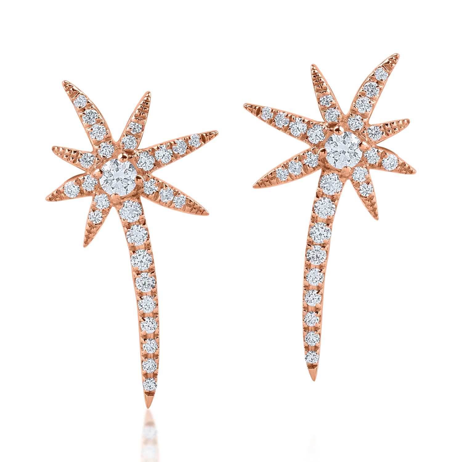 Cercei din aur roz cu diamante de 0.47ct