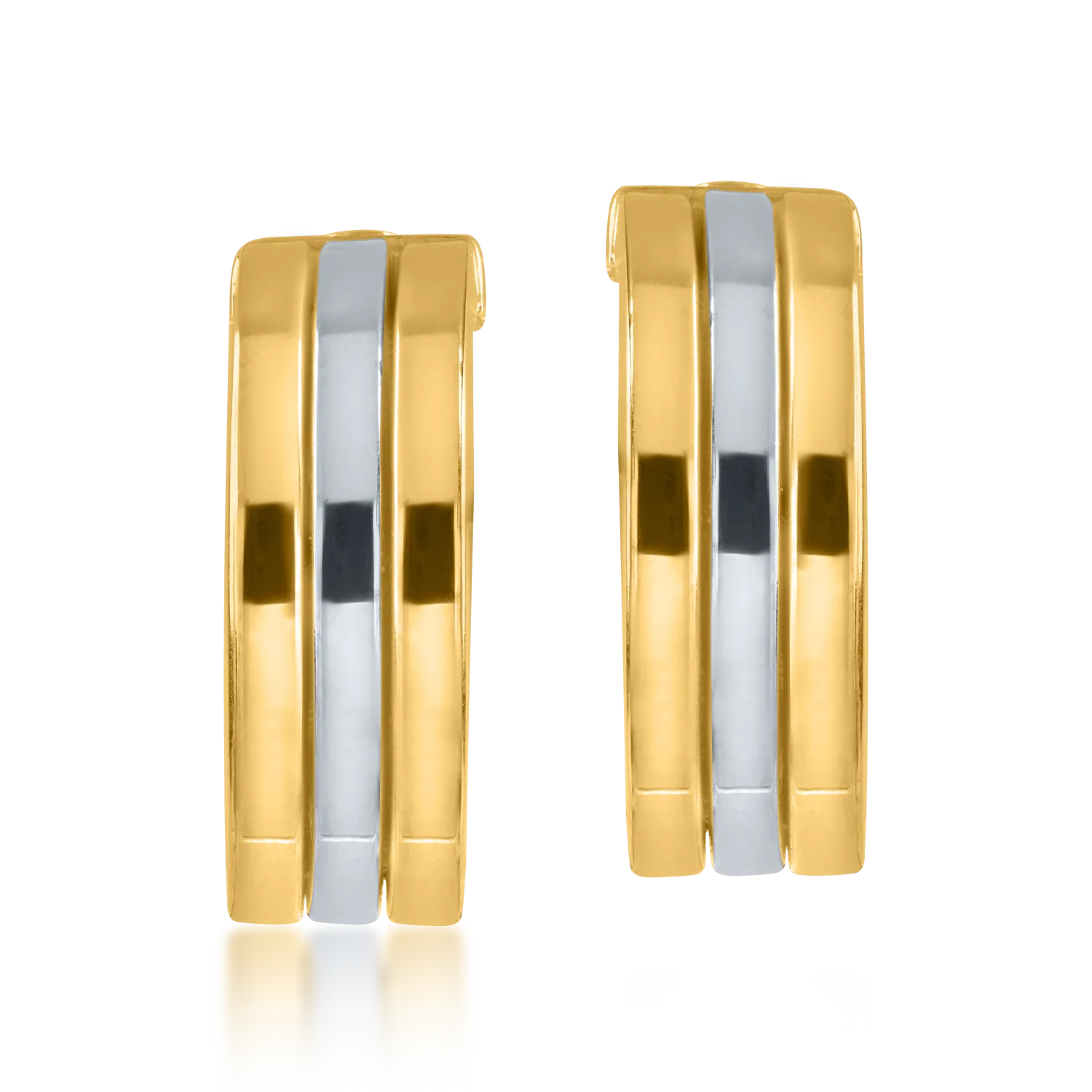 Kolczyki z biało-żółtego złota