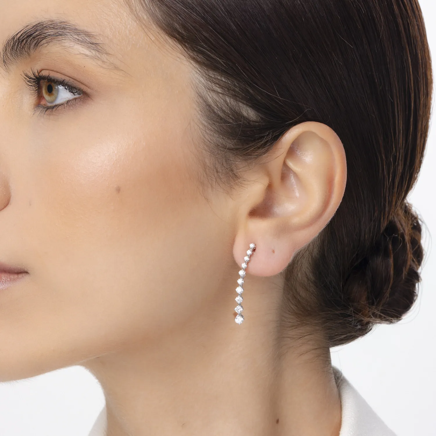 Fehér arany fülbevaló 1.14ct gyémántokkal