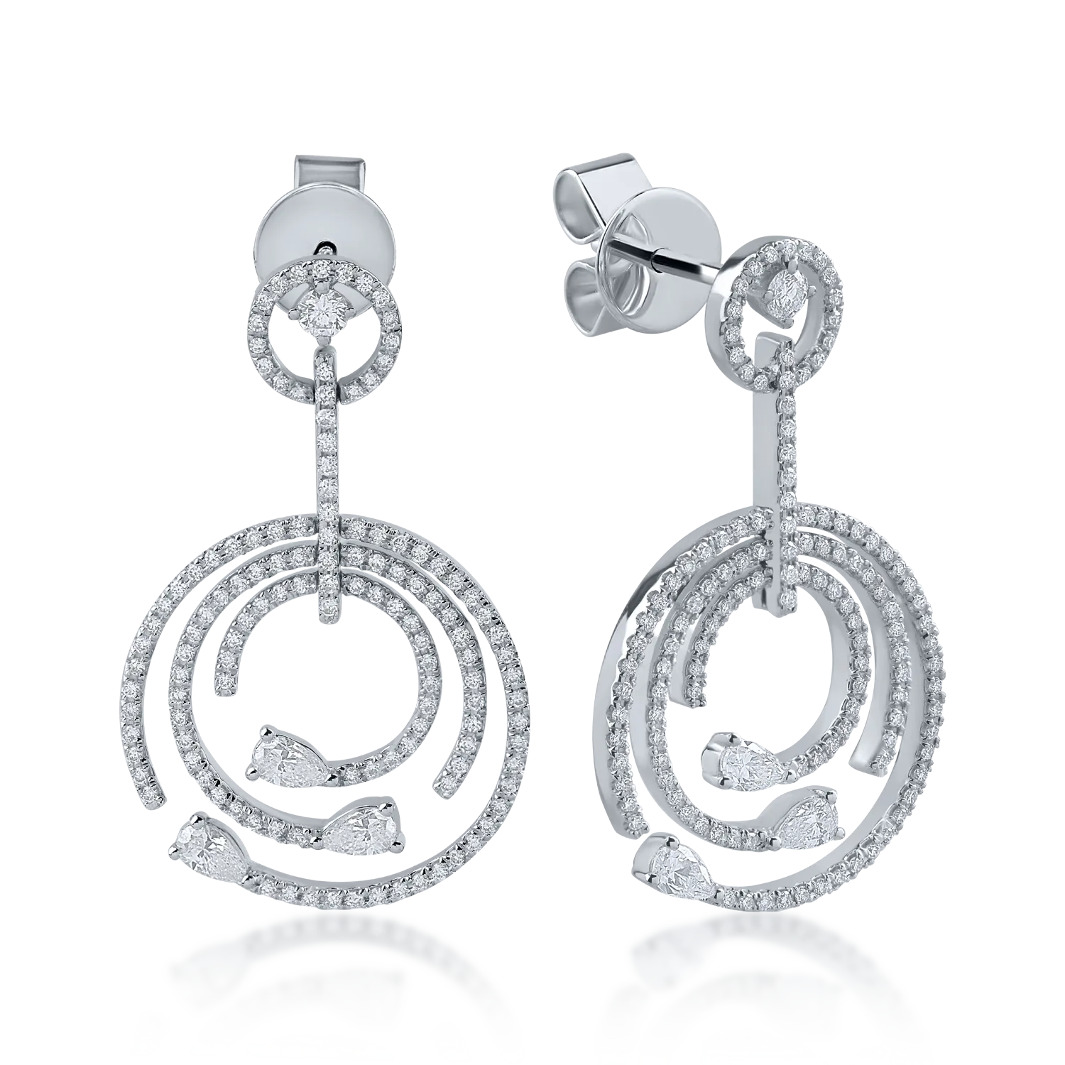 White gold earrings with 1.35ct diamonds