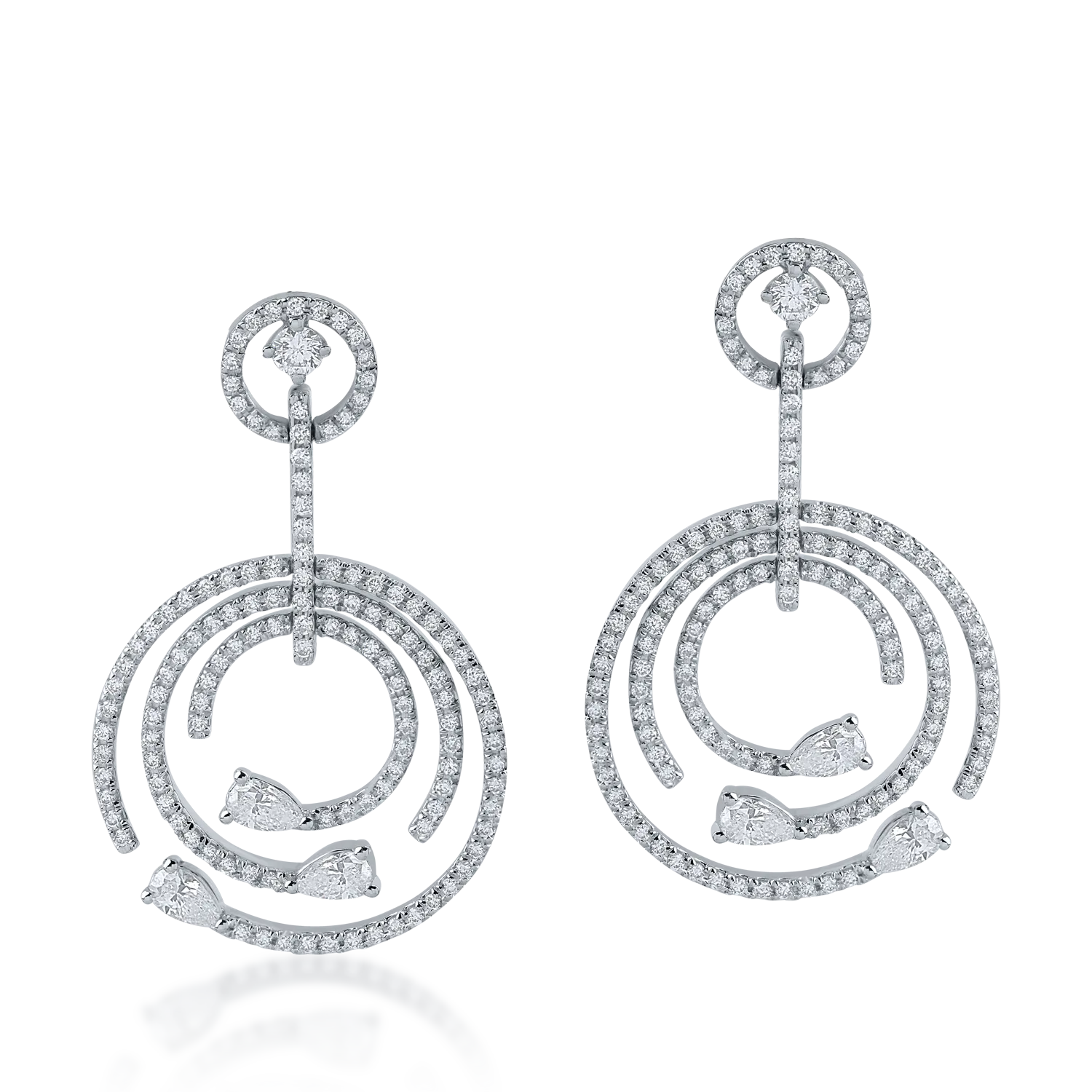 Cercei din aur alb cu diamante de 1.35ct-160035
