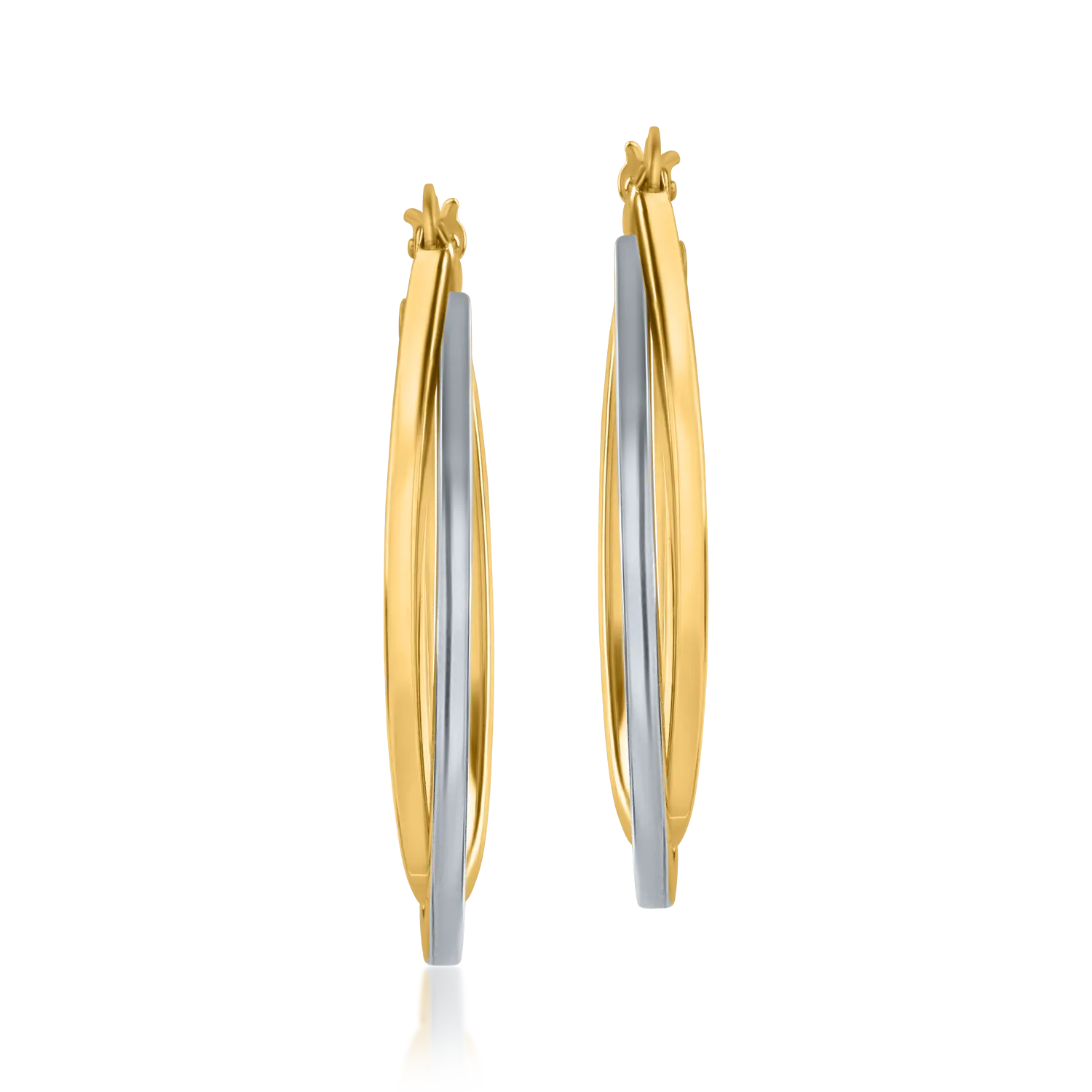 White-yellow gold earrings