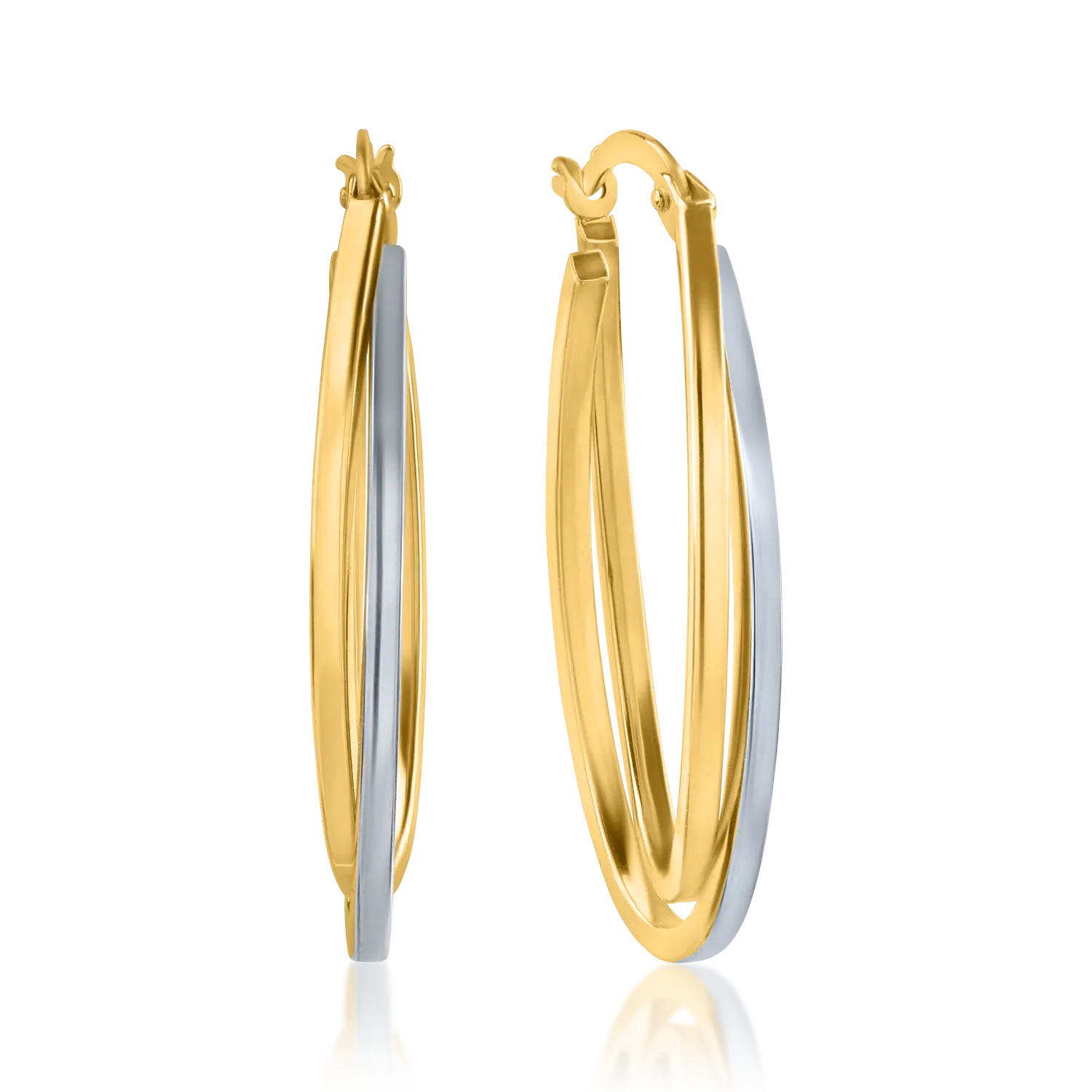 White-yellow gold earrings