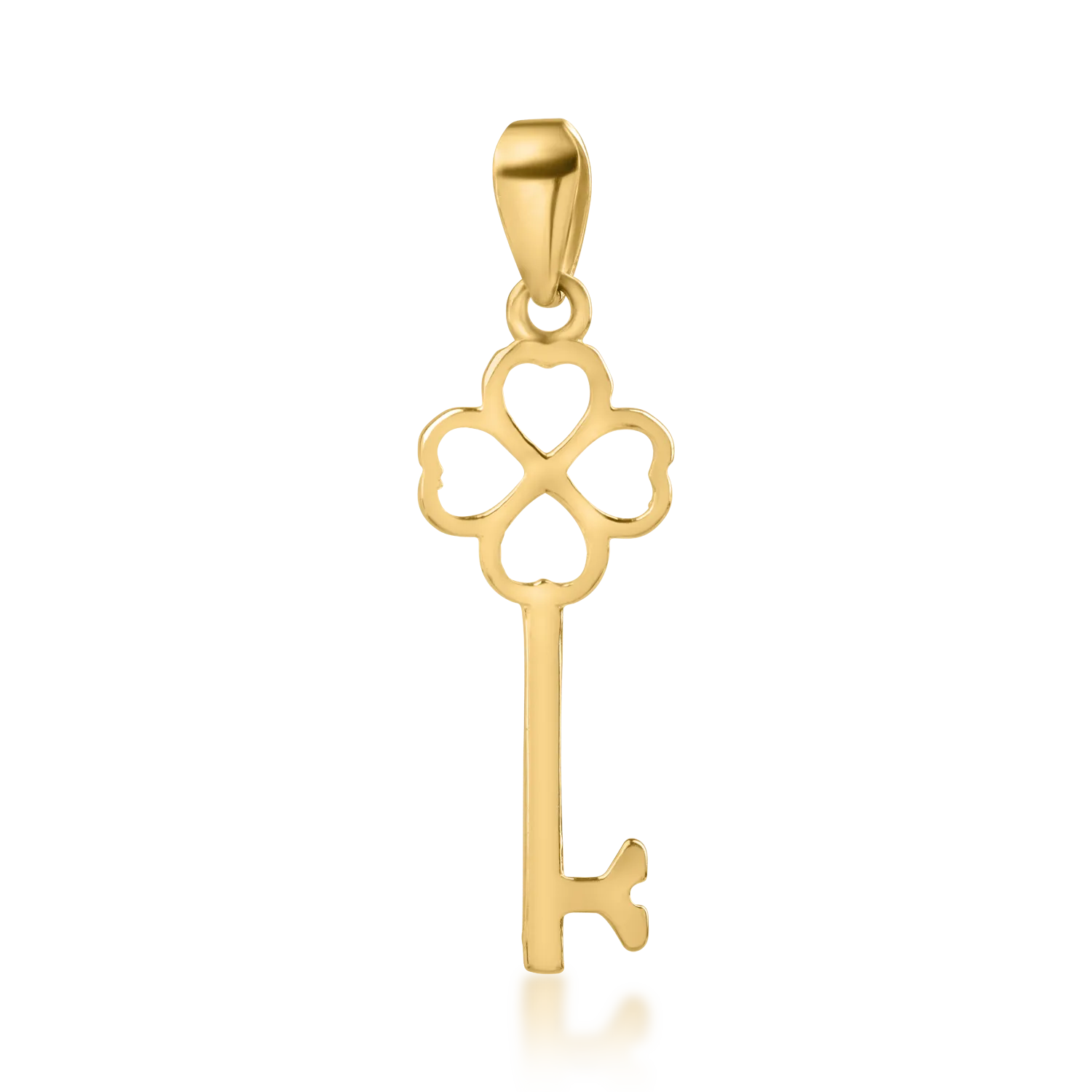 Pandantiv cheita cu trifoi din aur galben