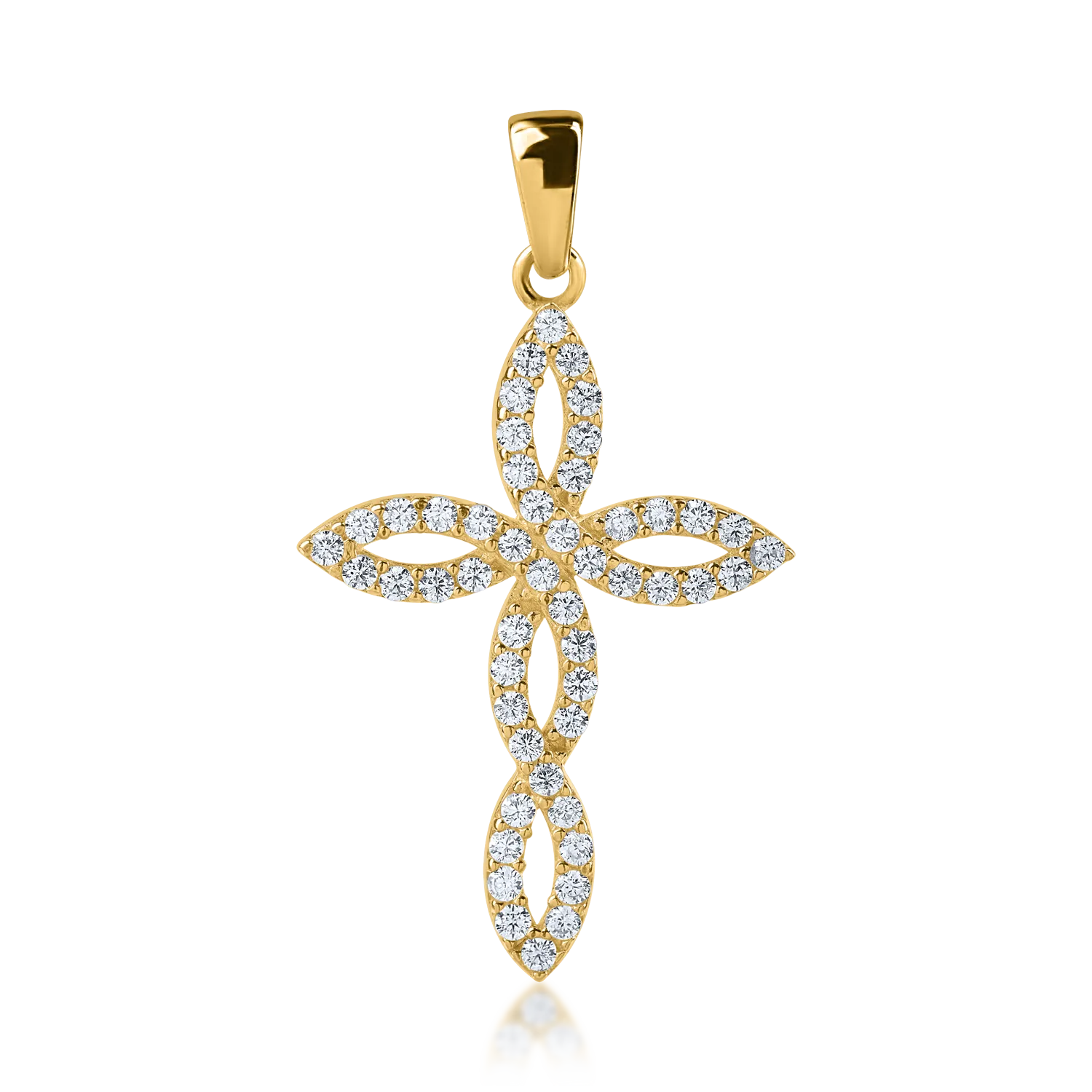 Yellow gold cross pendant