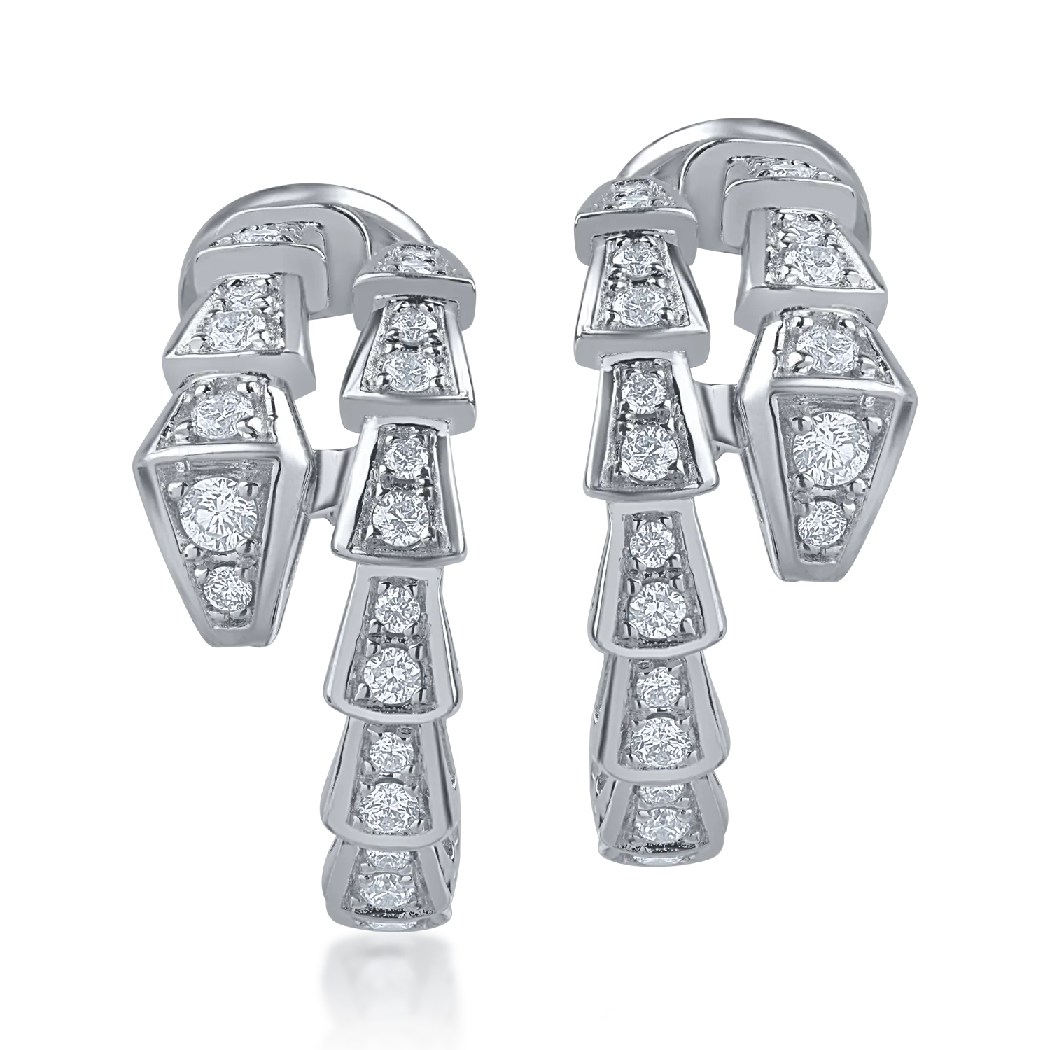 Kolczyki z białego złota z diamentami o masie 0.6ct