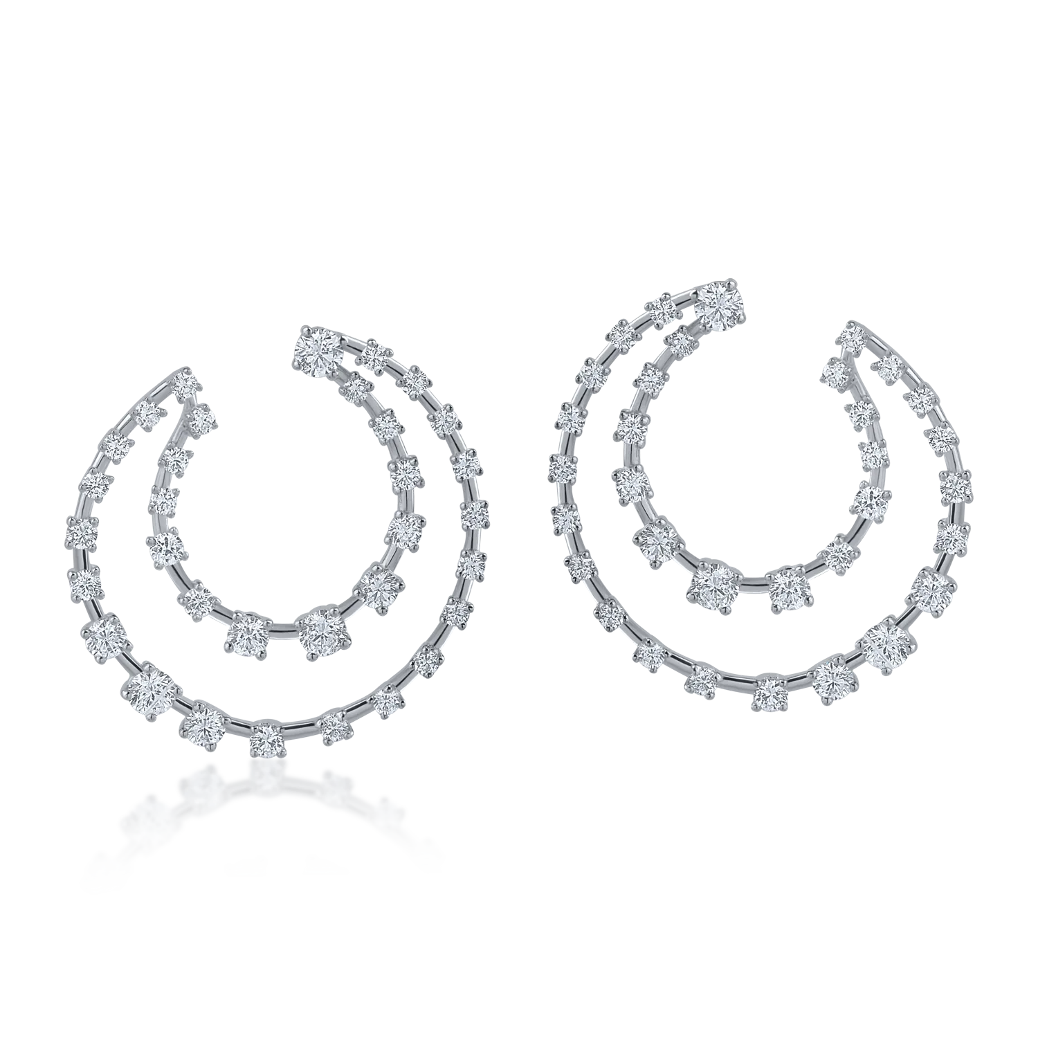 Cercei din aur alb cu diamante de 1.63ct-160093