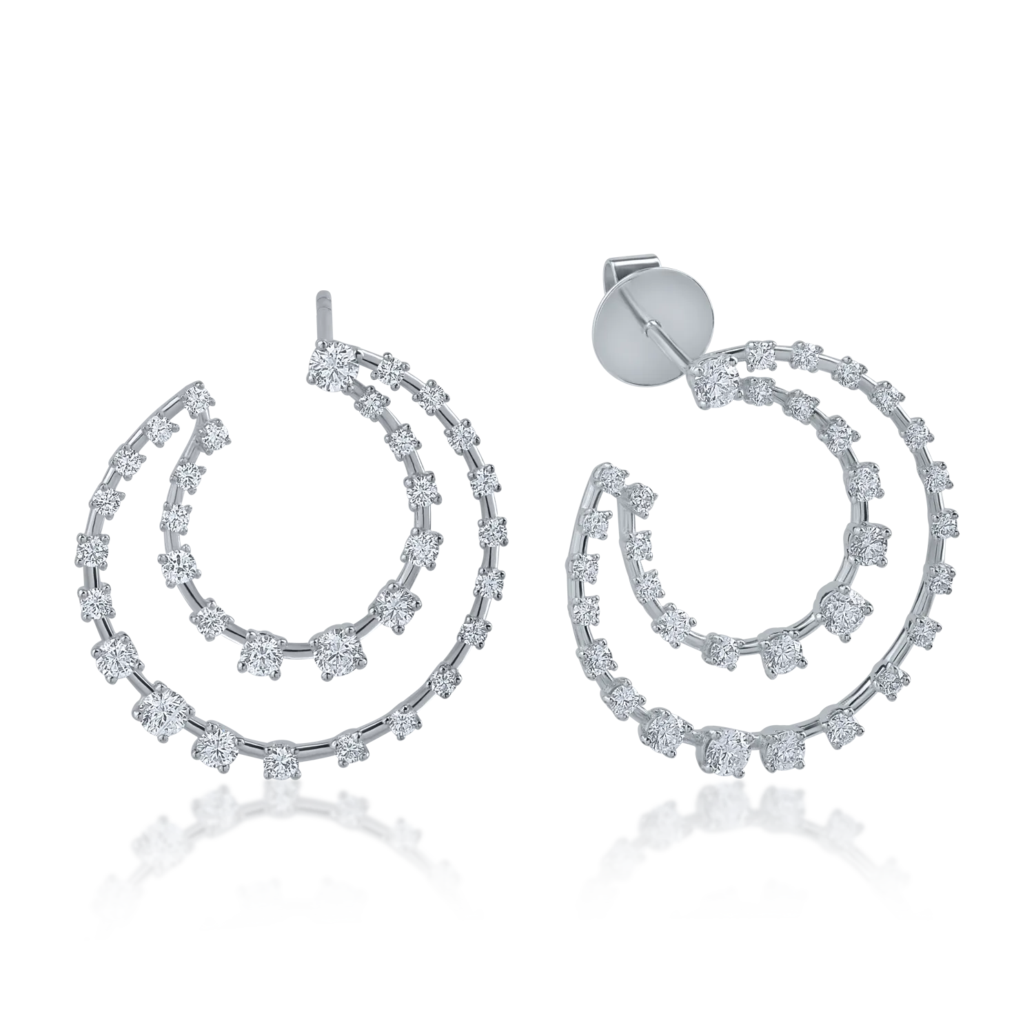 Fehér arany fülbevaló 1.63ct gyémántokkal