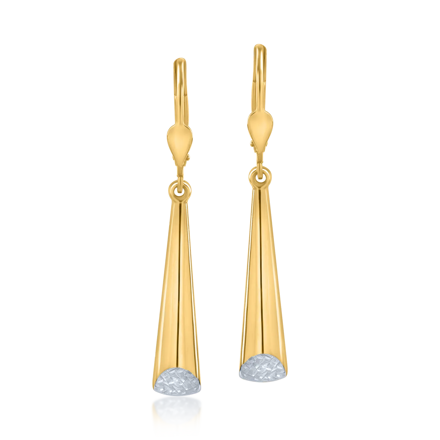 Kolczyki z biało-żółtego złota